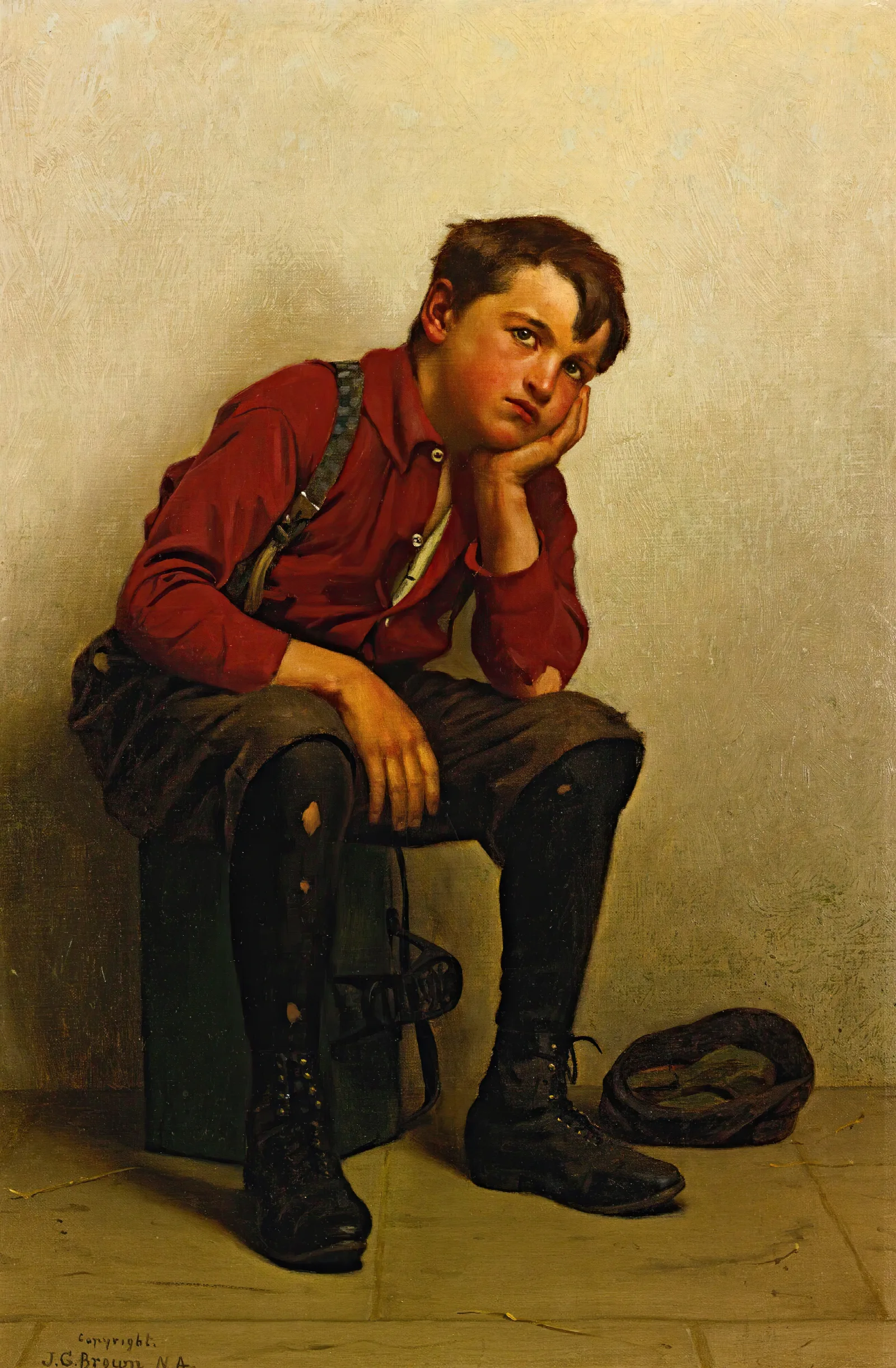 A Lull In Business Wall Art by John George Brown - Canvas Print