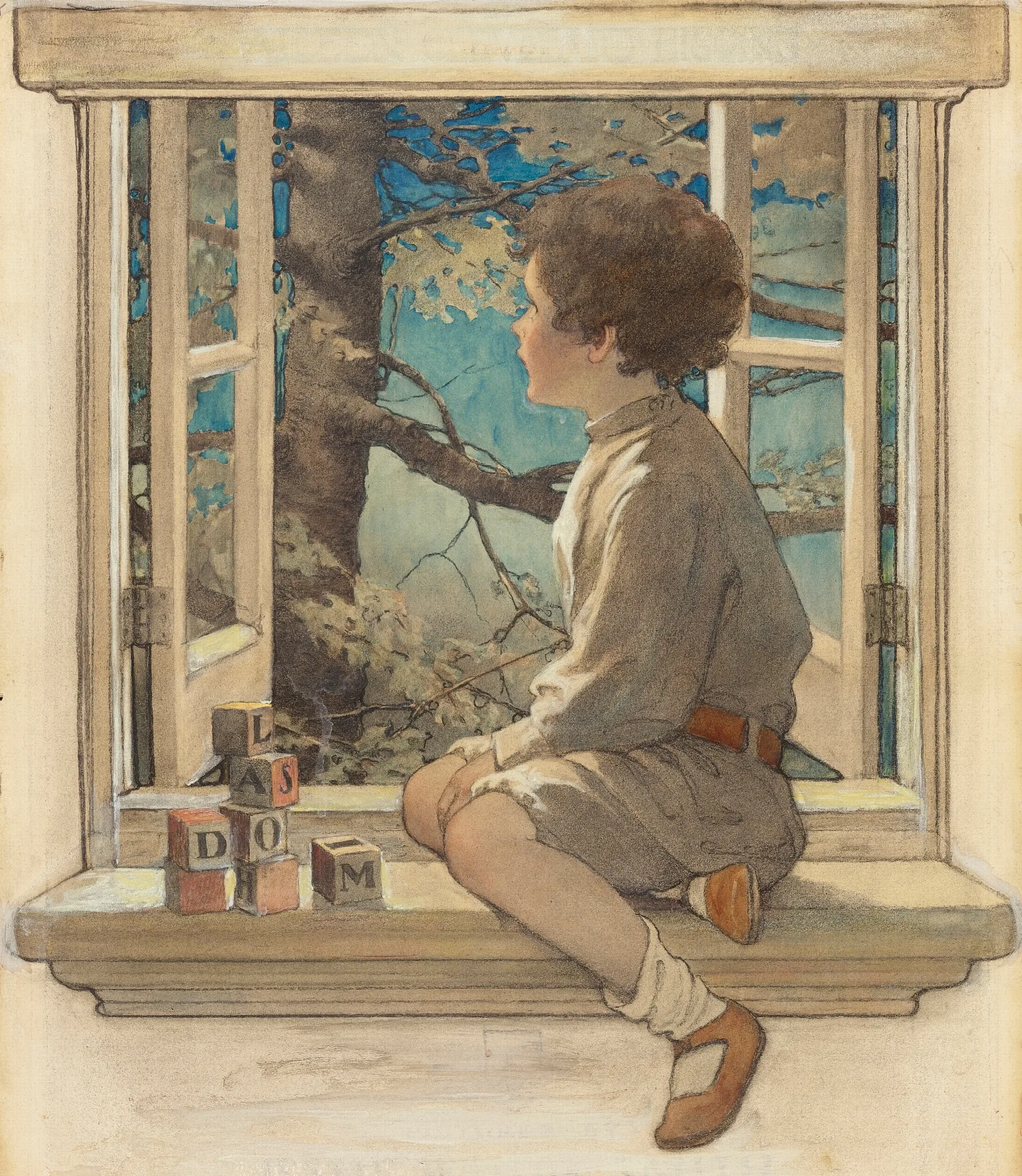 Dream Blocks Wall Art by Jessie Willcox Smith - Canvas Print