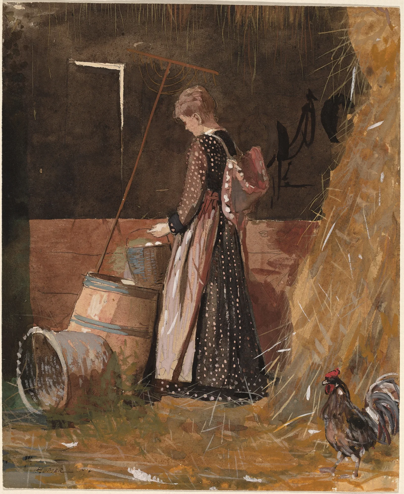 Fresh Eggs Wall Art by Winslow Homer - Canvas Print