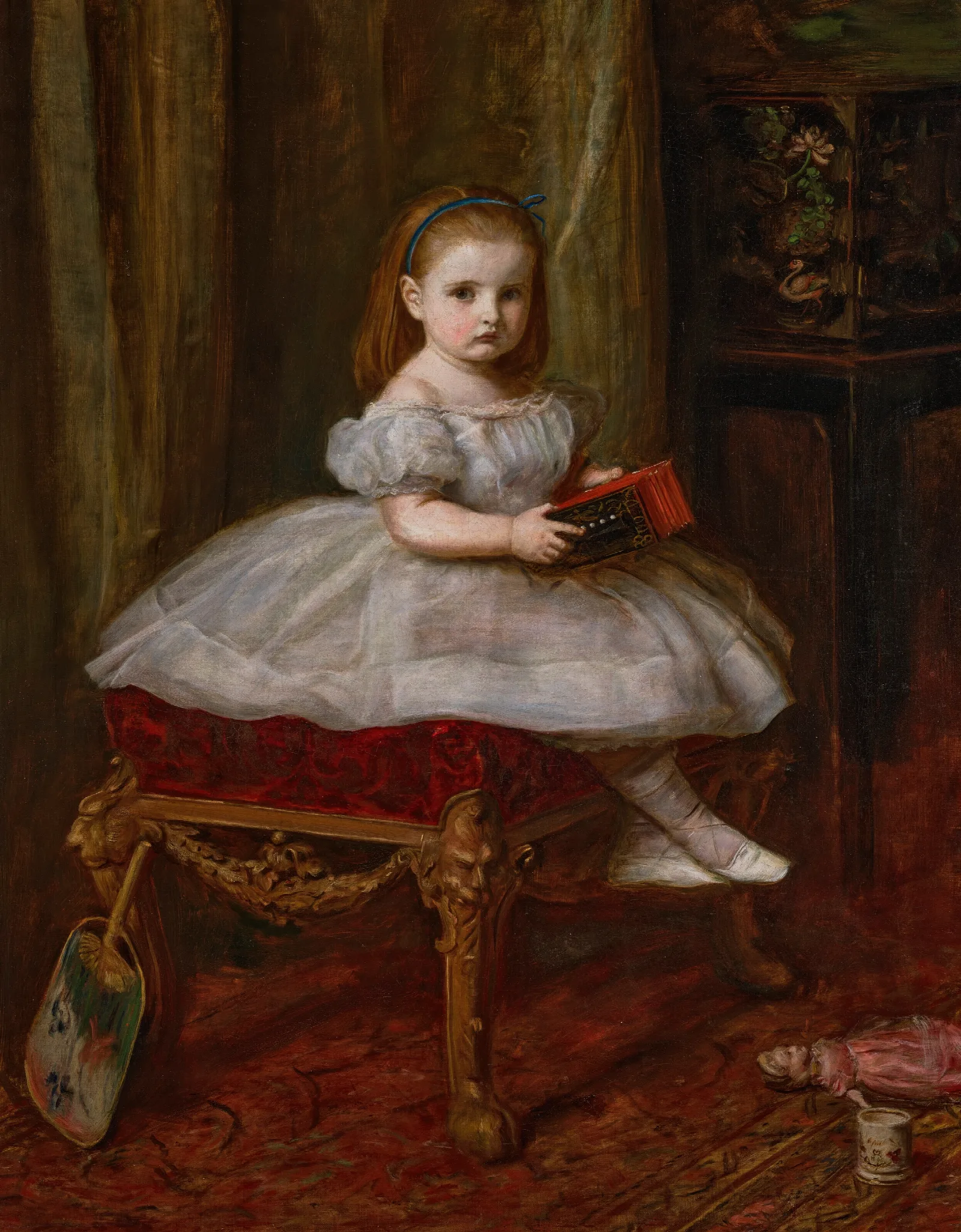 Portrait Of Miss Davison Wall Art by Sir John Everett Millais - Canvas Print