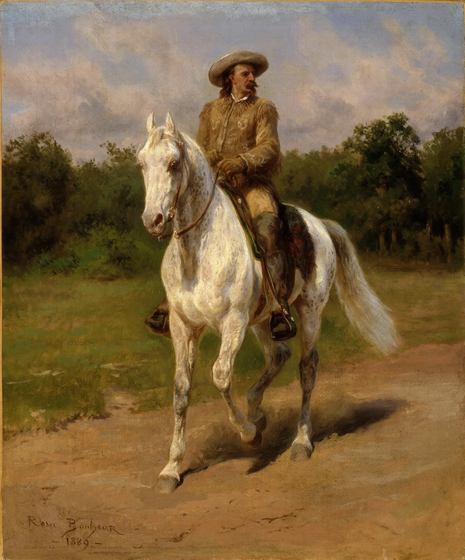 Col William F Cody Buffalo Bill Wall Art by Rosa Bonheur - Canvas Print
