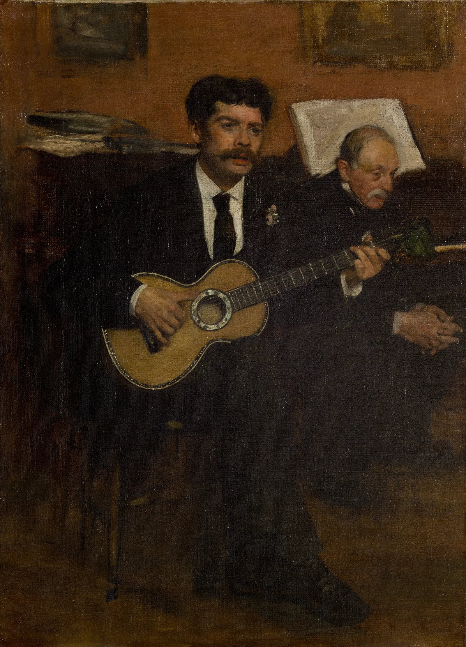Lorenzo Pagans And Auguste De Gas Wall Art by Edgar Degas - Canvas Print