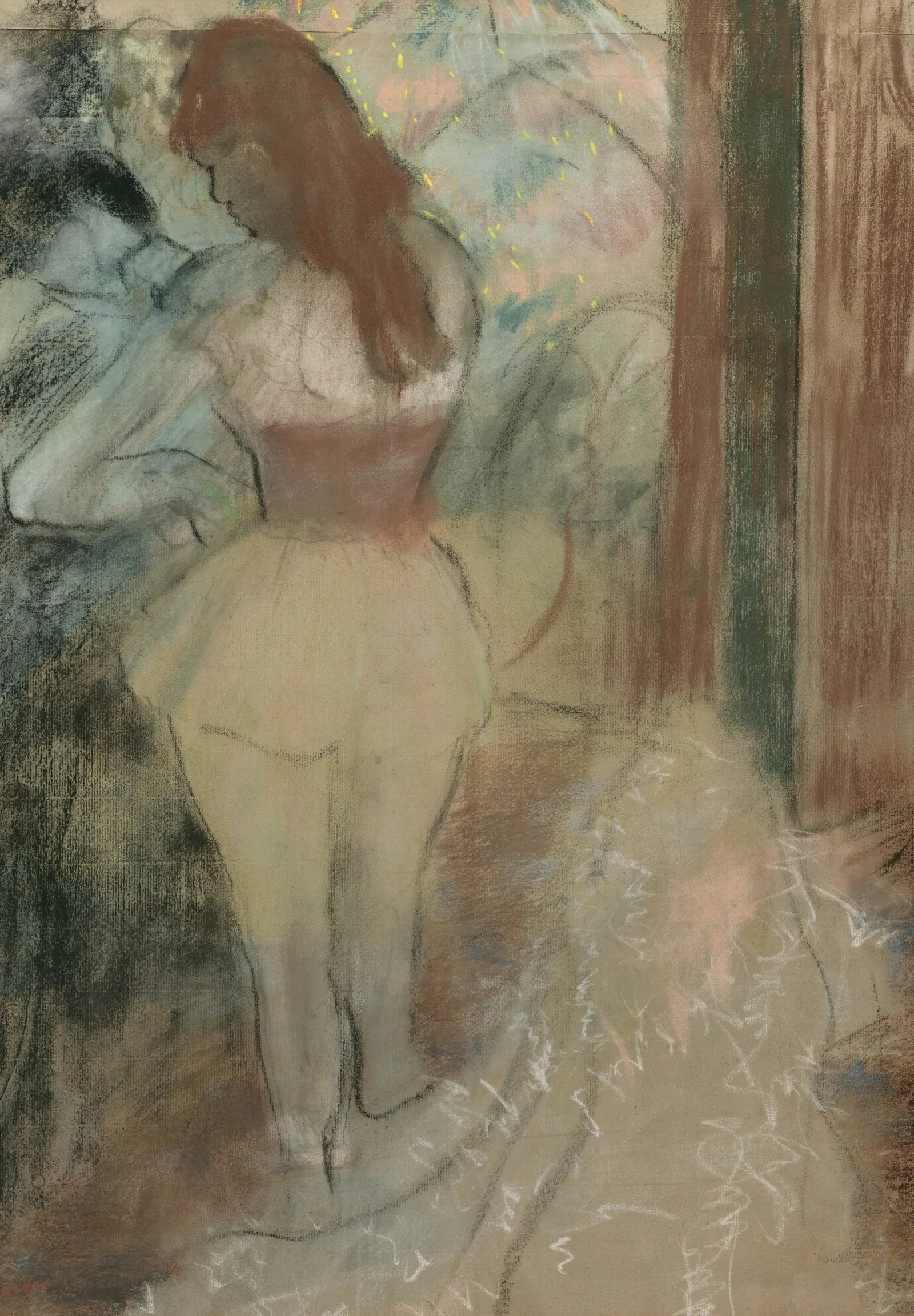 Danseuse Shabillant Wall Art by Edgar Degas - Canvas Print