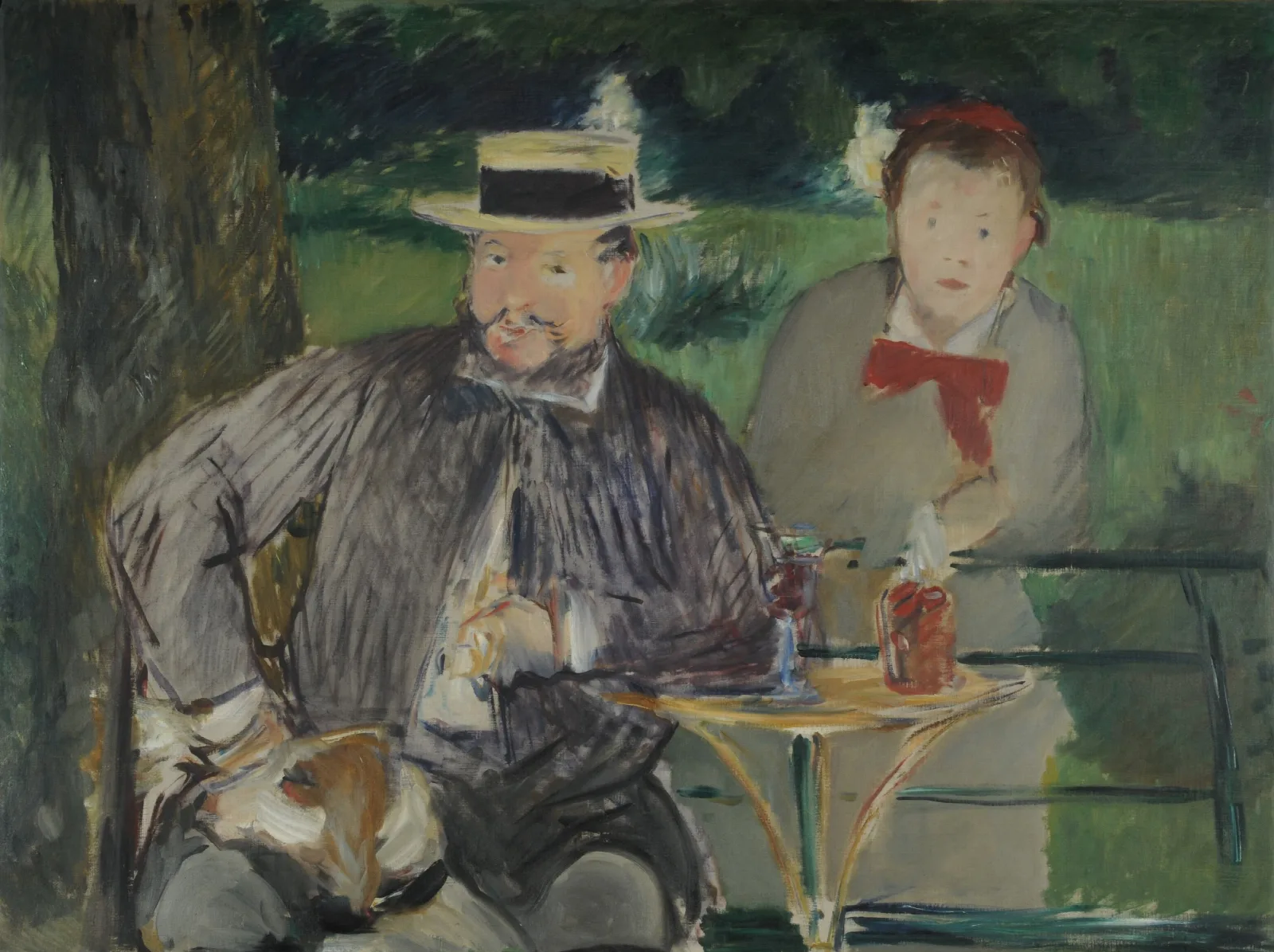 Portrait Dernest Hoschede Et Sa Fille Marthe Wall Art by Édouard Manet - Canvas Print