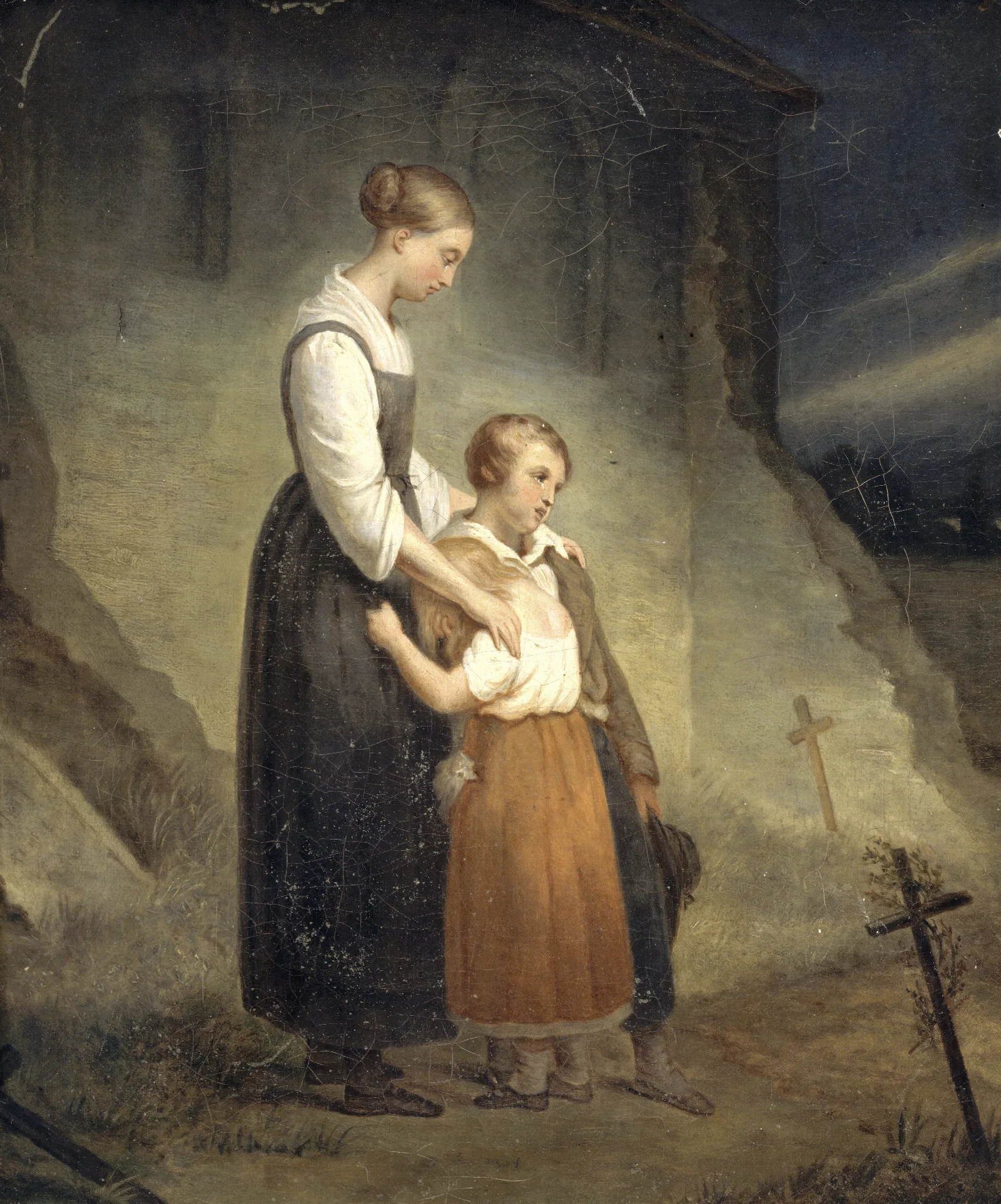 The Orphans Wall Art by Ary Scheffer - Canvas Print