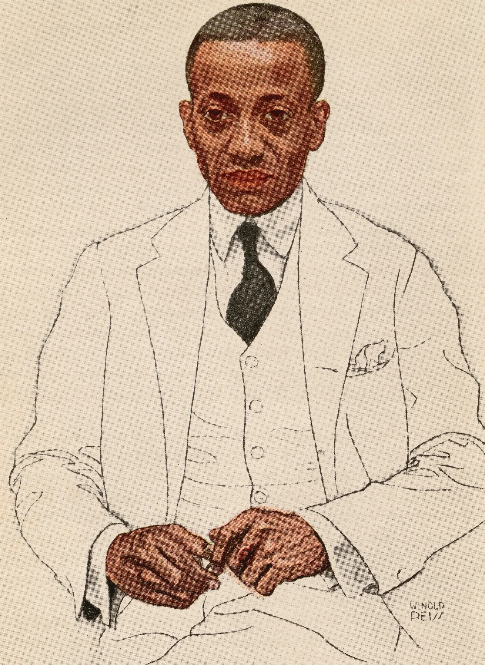 Alain Locke Wall Art by Winold Reiss - Canvas Print