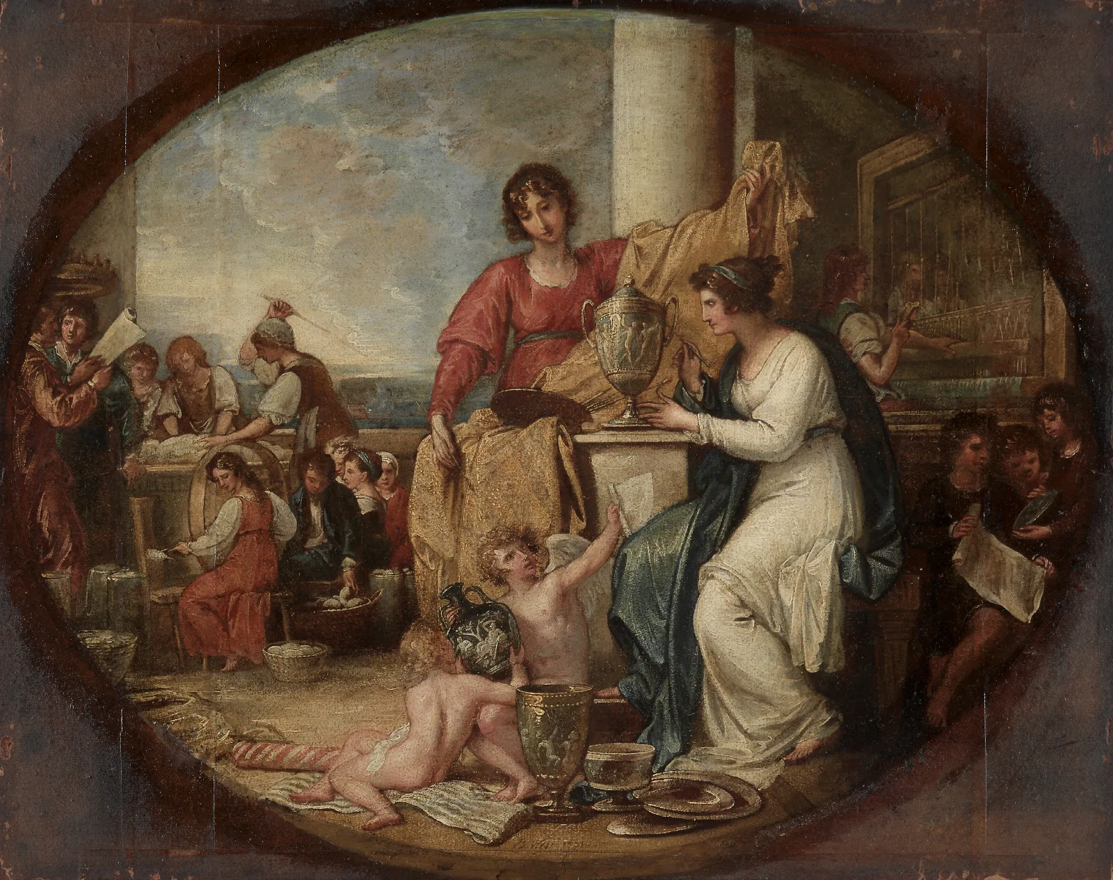 British Manufactory A Sketch Wall Art by Benjamin West - Canvas Print