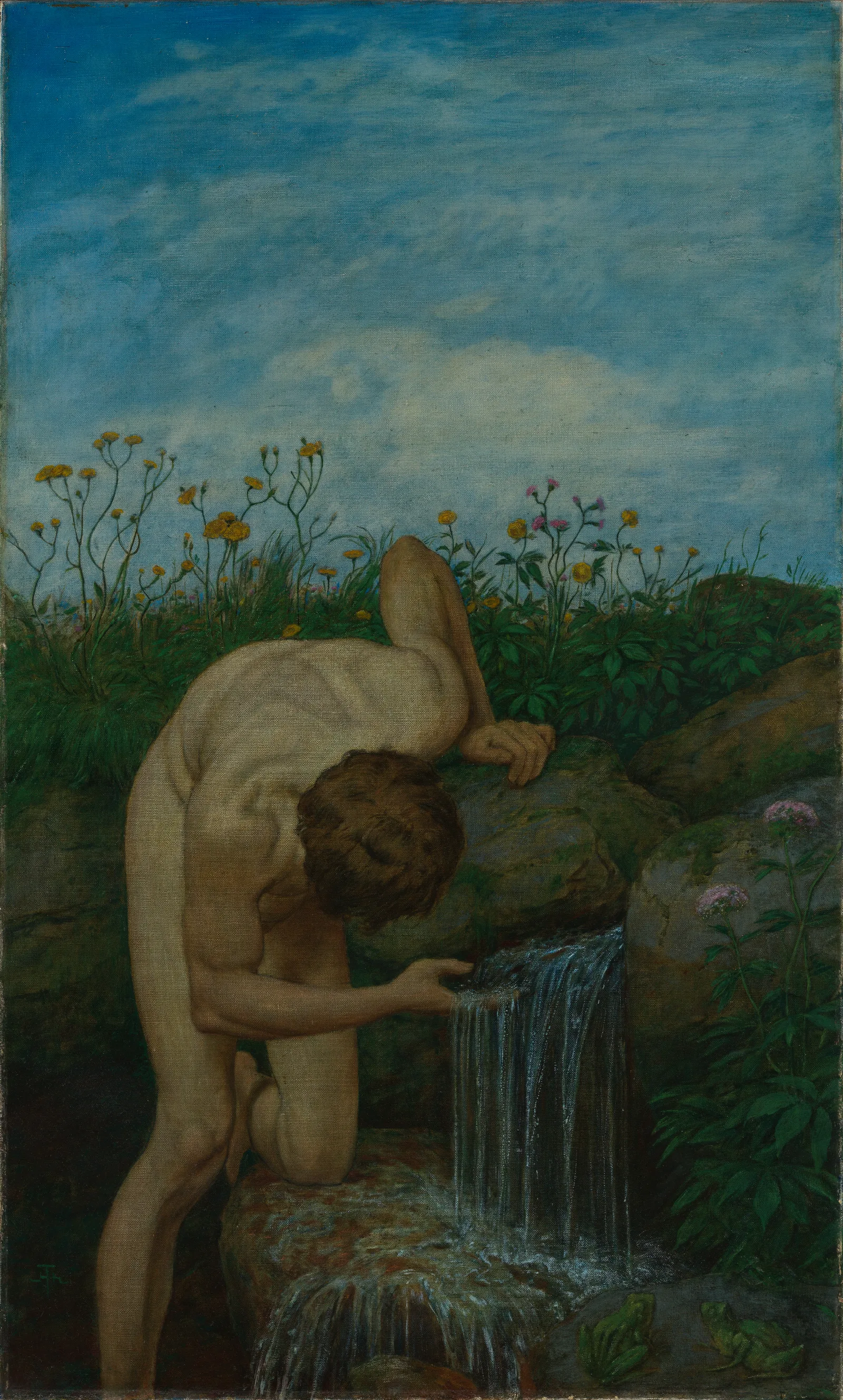 Triptychon Die Quelle Wall Art by Hans Thoma - Canvas Print