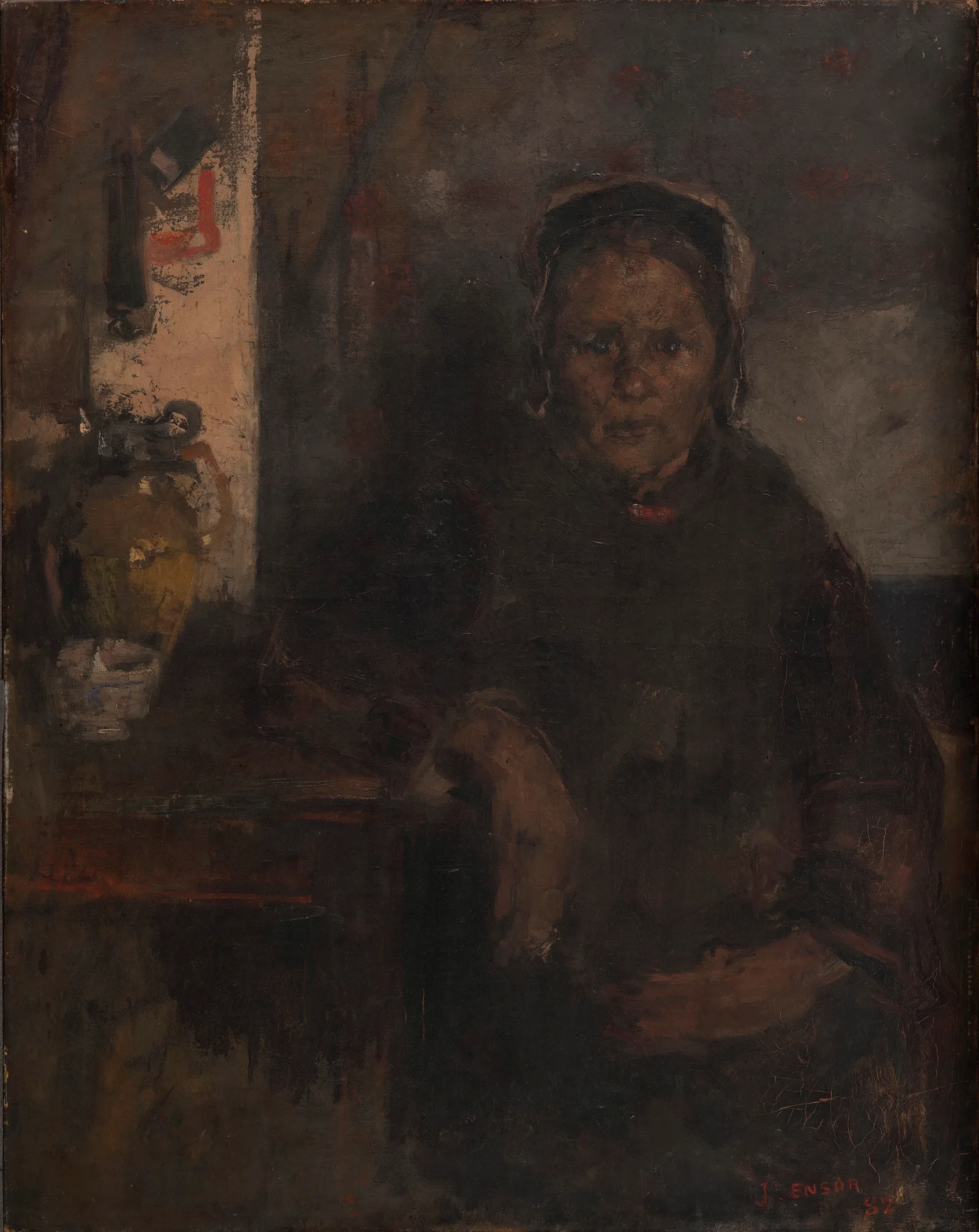 Fisherwoman Wall Art by James Ensor - Canvas Print