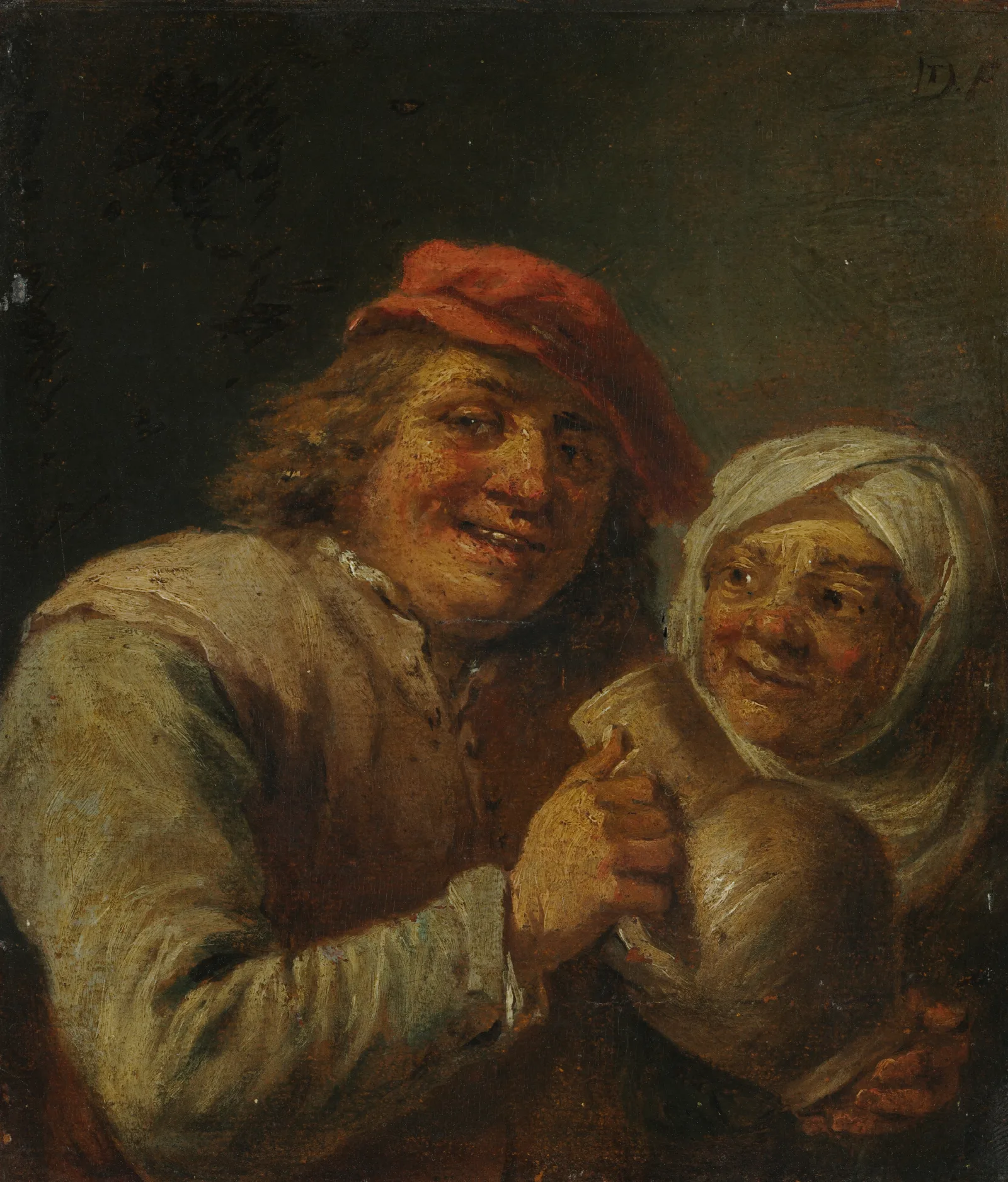 Old Man And Woman Wall Art by David Teniers The Younger - Canvas Print