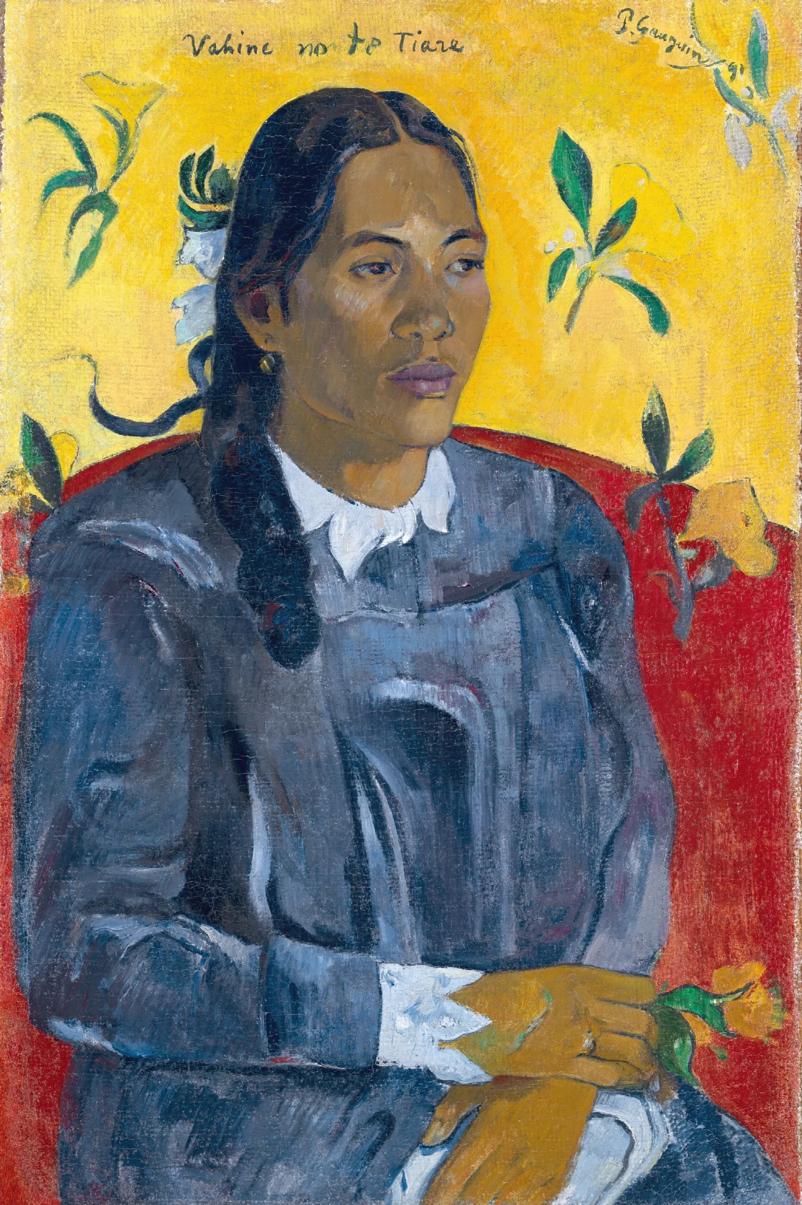 Woman With A Flower 2 Wall Art by Paul Gauguin - Canvas Print