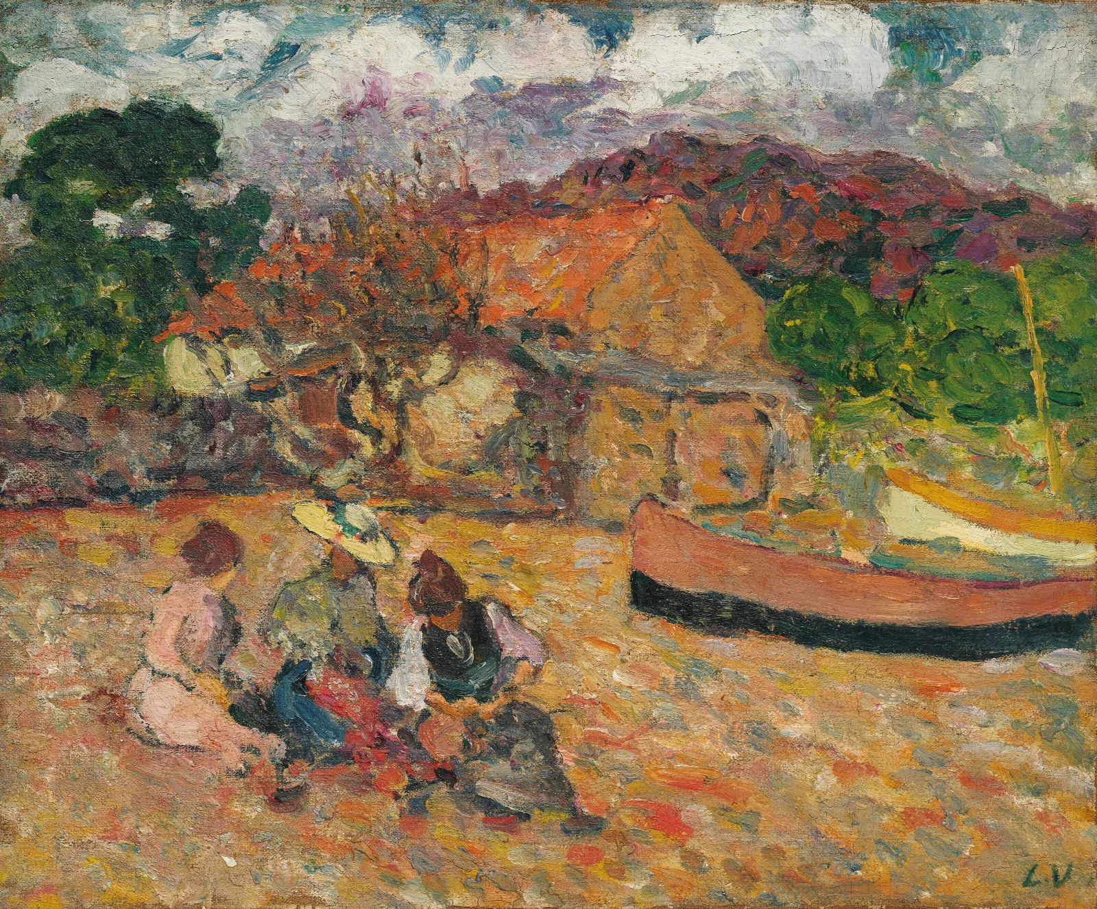 Women Seated On The Beach Wall Art by Louis Valtat - Canvas Print
