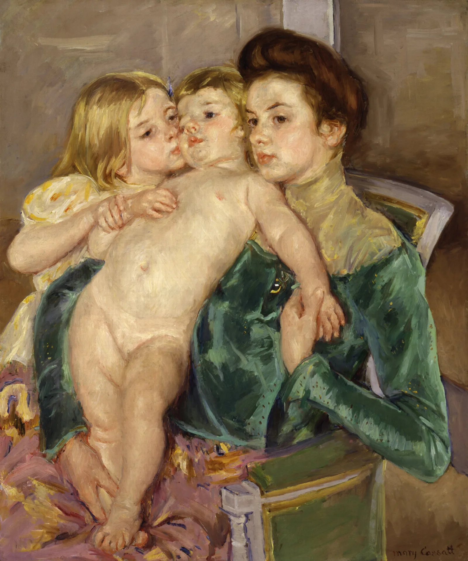 The Caress Wall Art by Mary Cassatt - Canvas Print