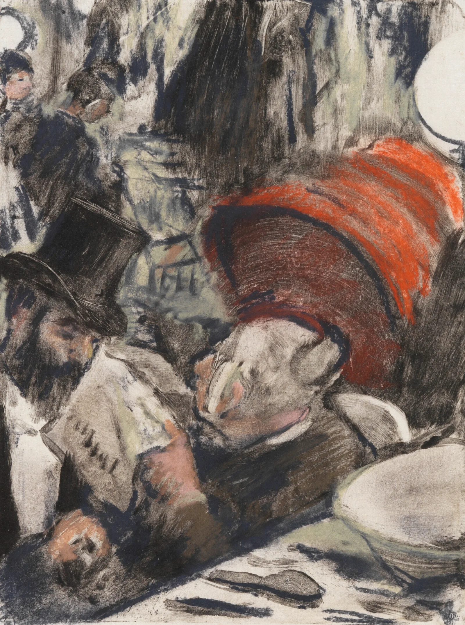 Ludovic Halevy Trouve Madame Cardinal Dans Les Loges Wall Art by Edgar Degas - Canvas Print
