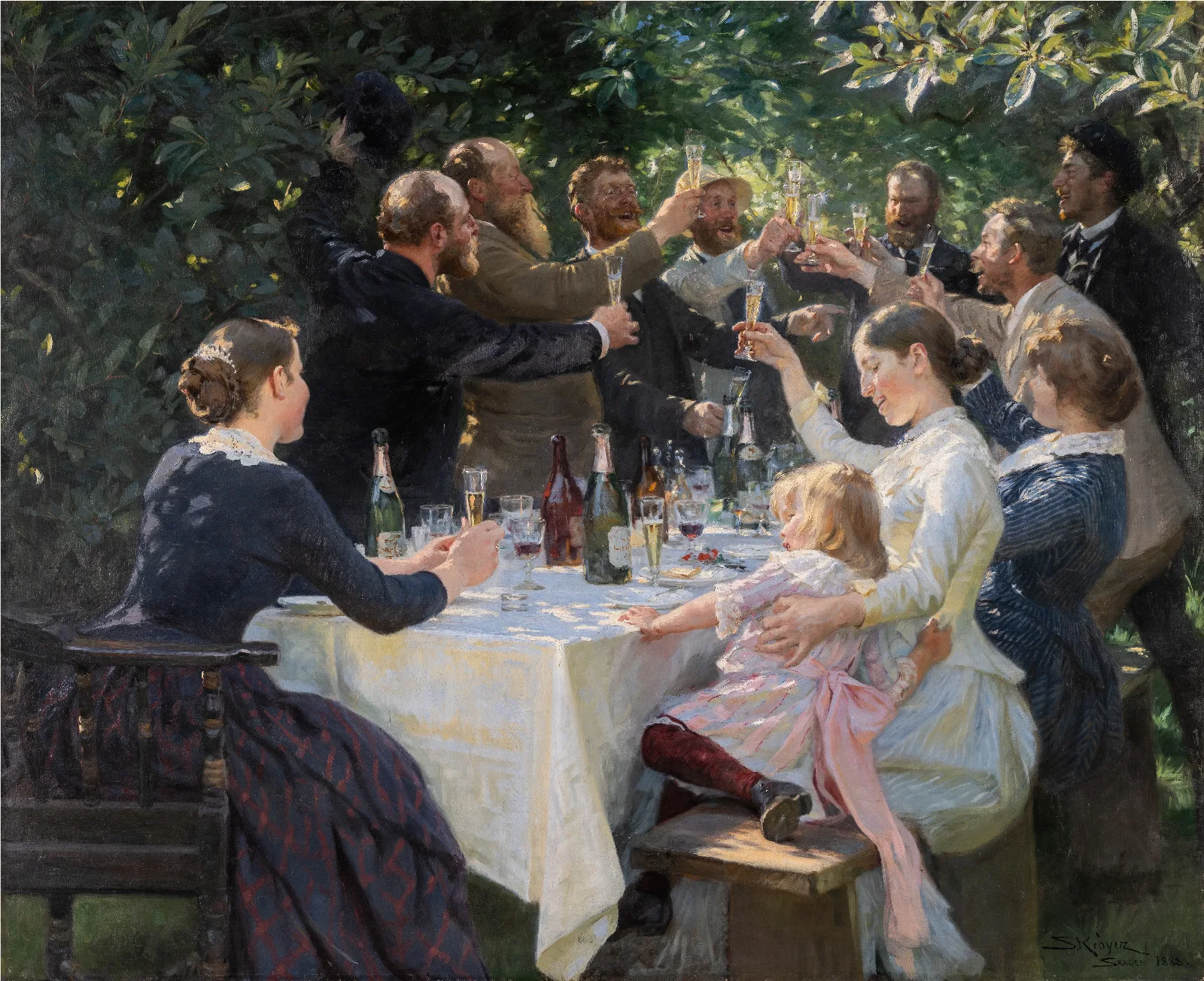Hip Hip Hurrah Artists Party Skagen 2 Wall Art by Peder Severin Krøyer - Canvas Print