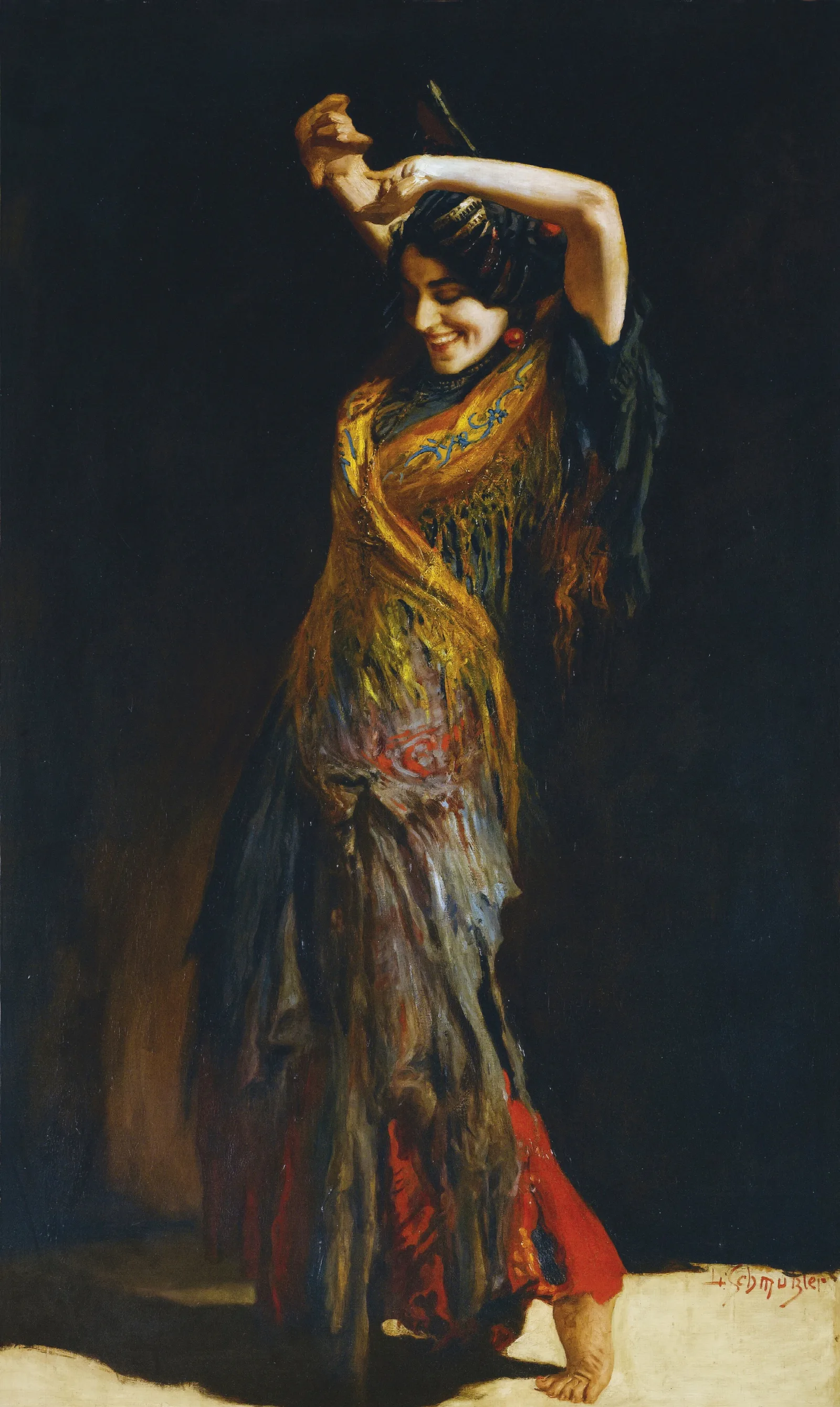 The Flamenco Dancer Wall Art by Leopold Schmutzler - Canvas Print