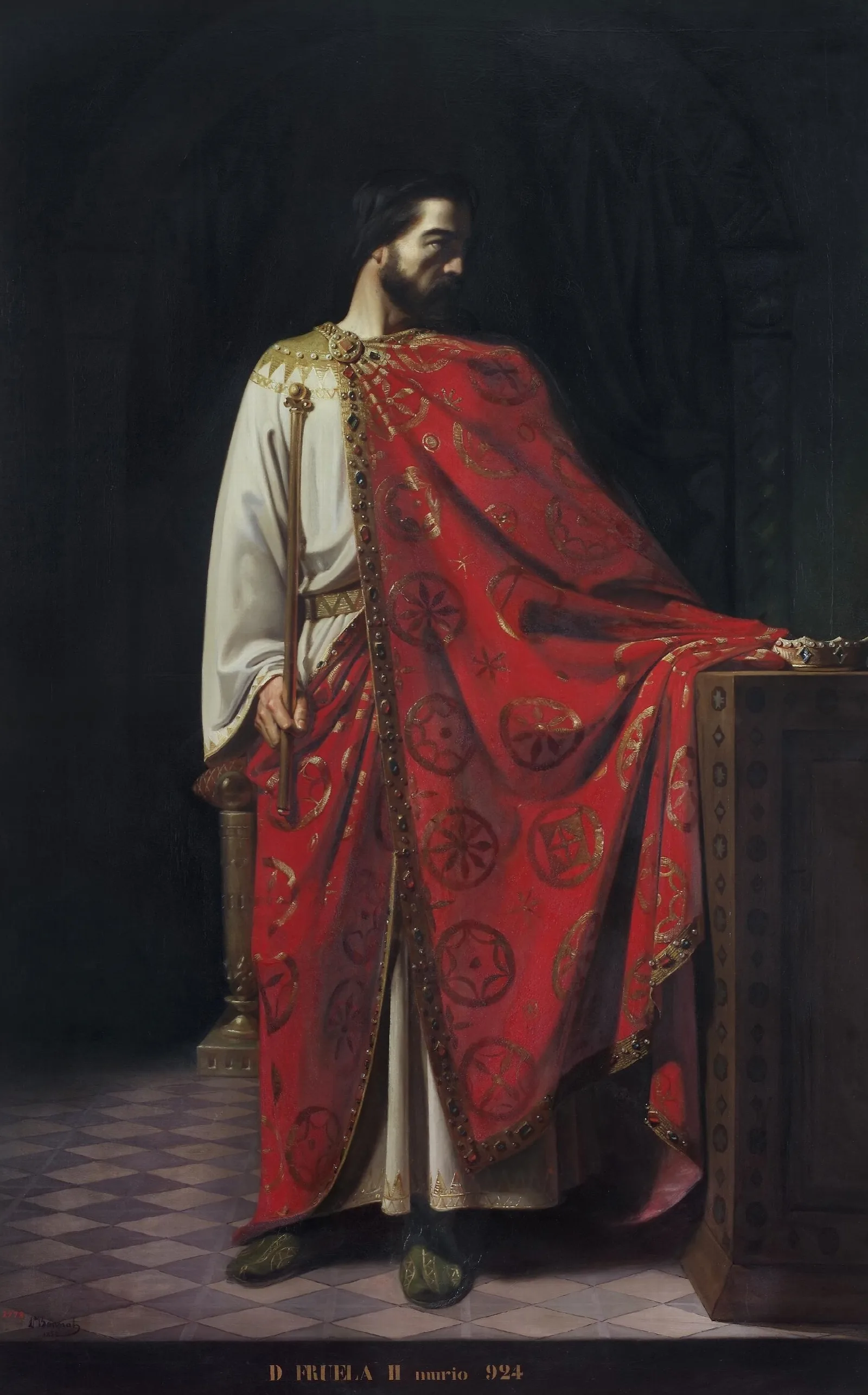 Fruela Ii Of Asturias King Of Asturias From 910 To 925 Wall Art by Léon Bonnat - Canvas Print