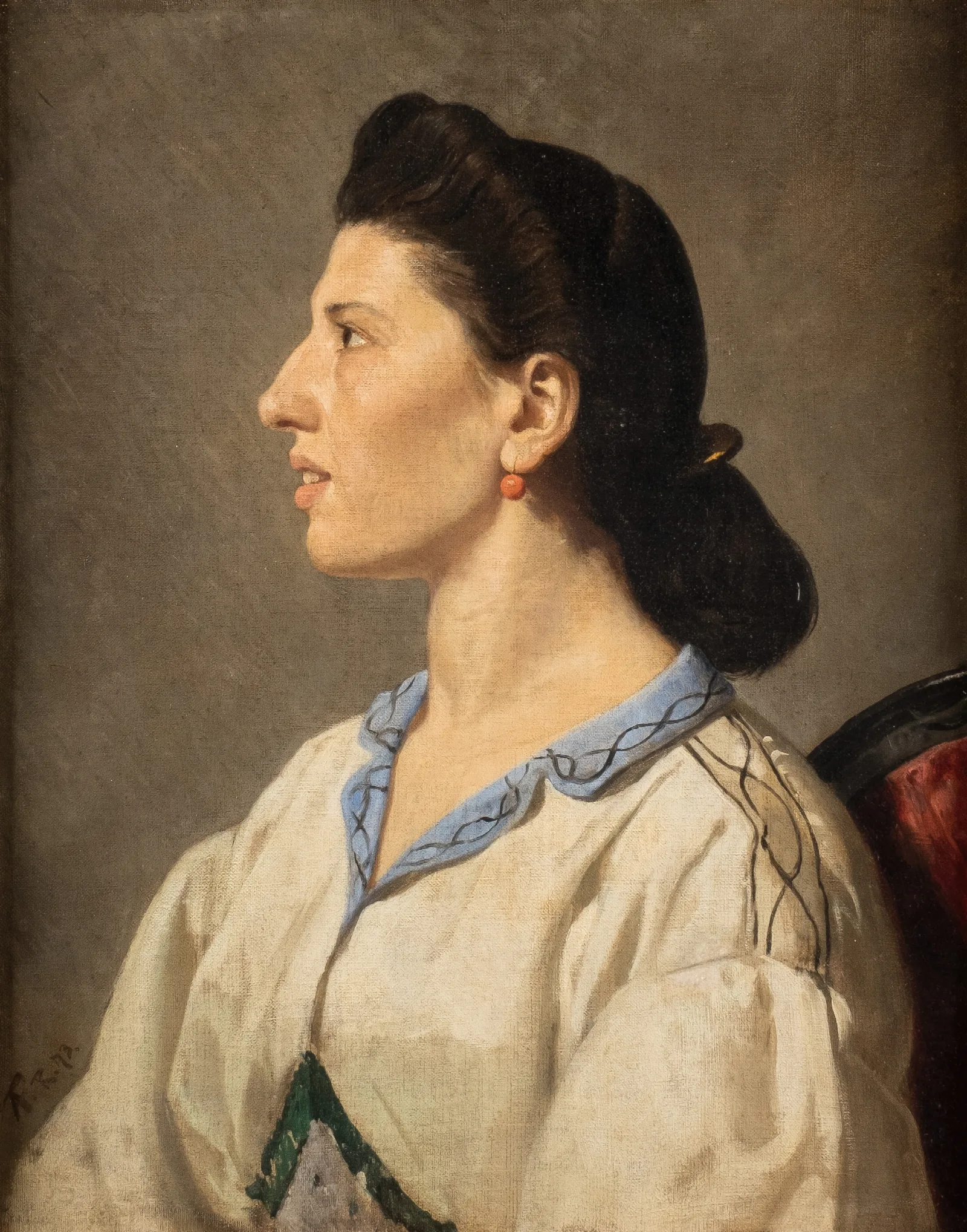 Portrait Of An Italian Woman 2 Wall Art by Anselm Feuerbach - Canvas Print