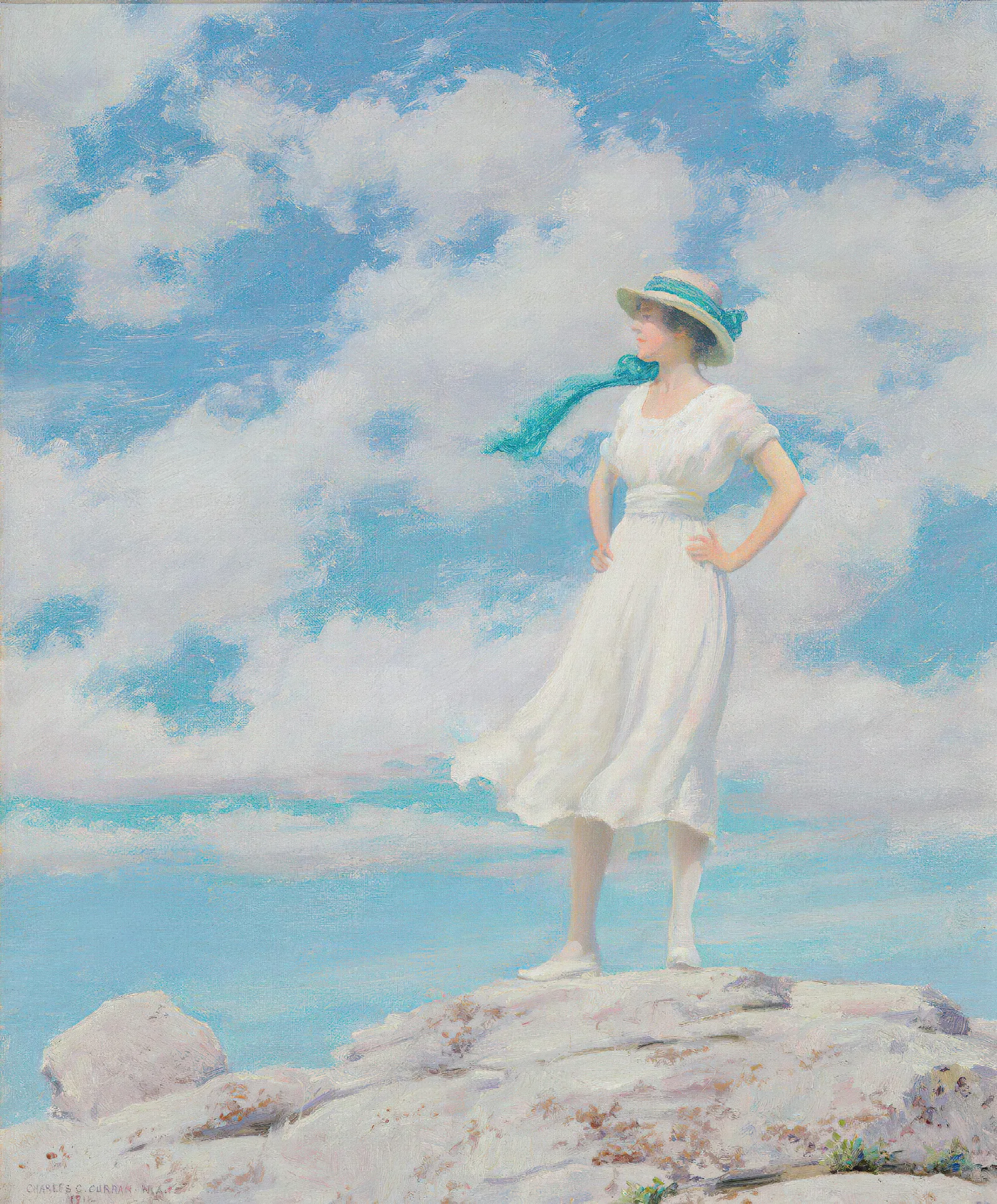Summy Sky On The Summit Wall Art by Charles Courtney Curran - Canvas Print