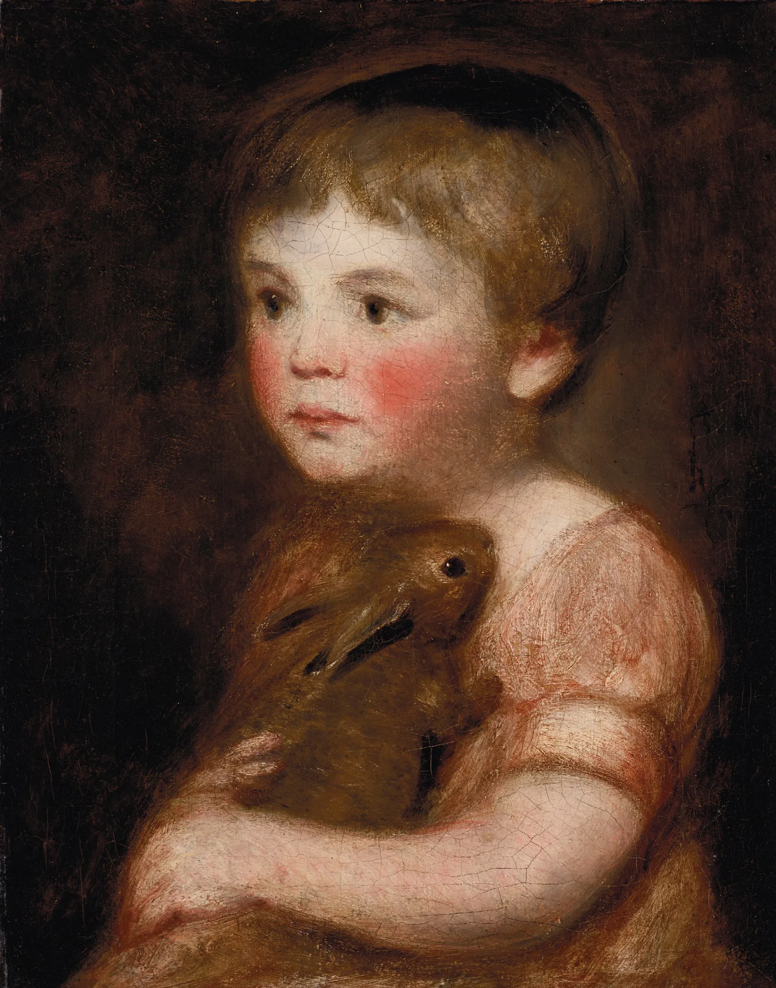 Miss Lewis With A Rabbit Wall Art by John Constable - Canvas Print