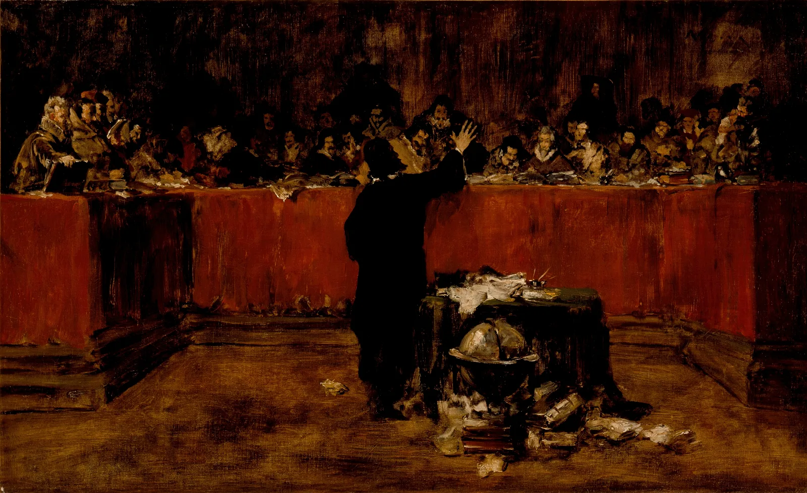 Sketch For A Picture Columbus Before The Council Of Salamanca Wall Art by William Merritt Chase - Canvas Print