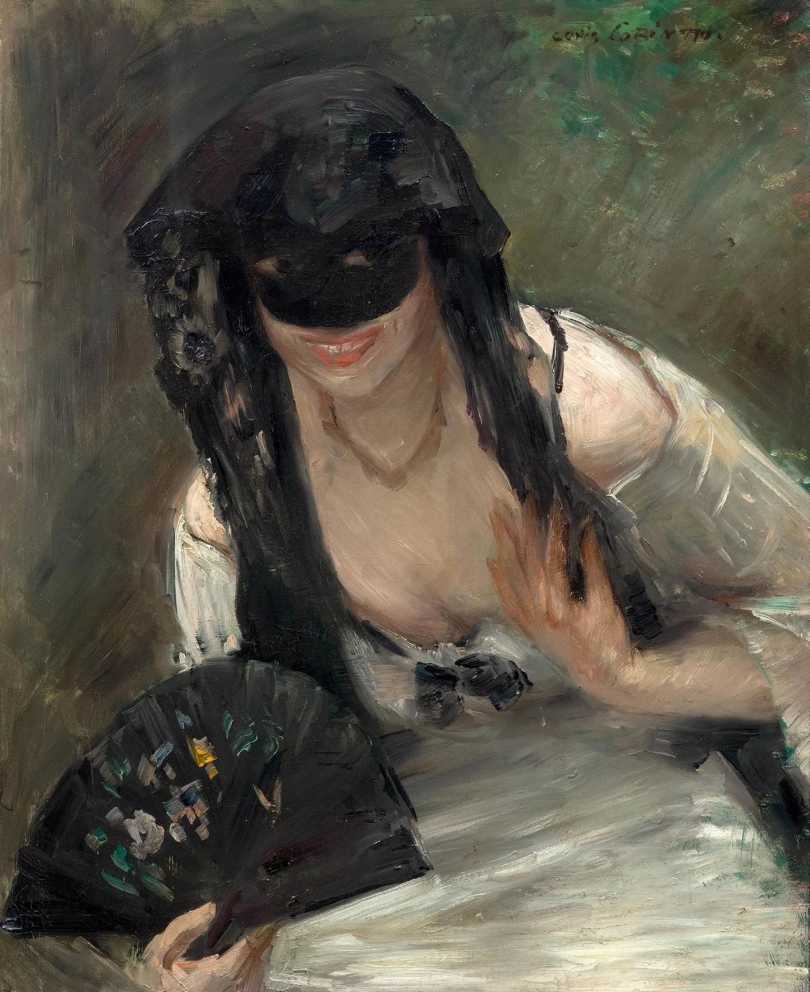 Maske Im Weisen Kleid Wall Art by Lovis Corinth - Canvas Print