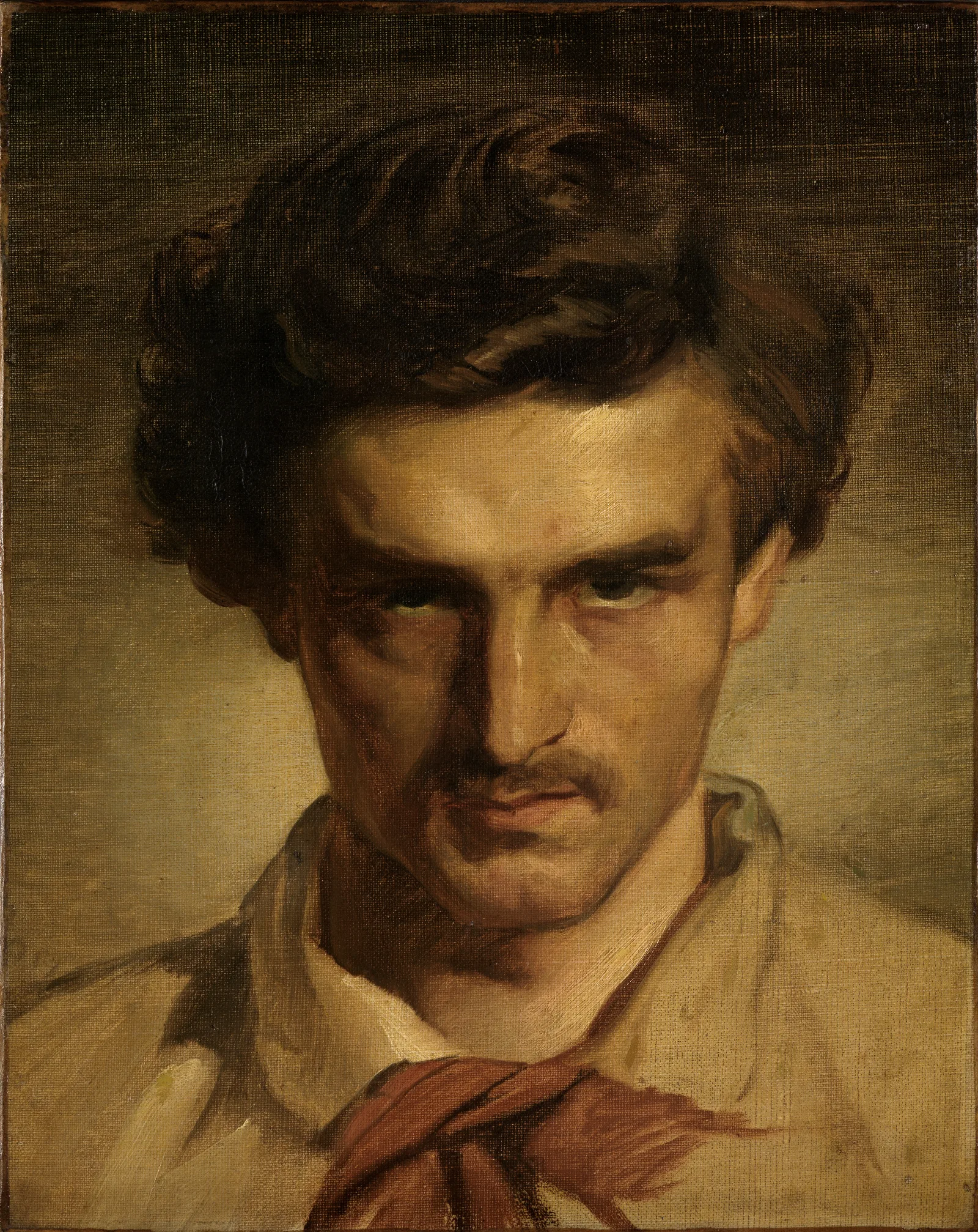 Jugendliches Selbstbildnis Wall Art by Anselm Feuerbach - Canvas Print