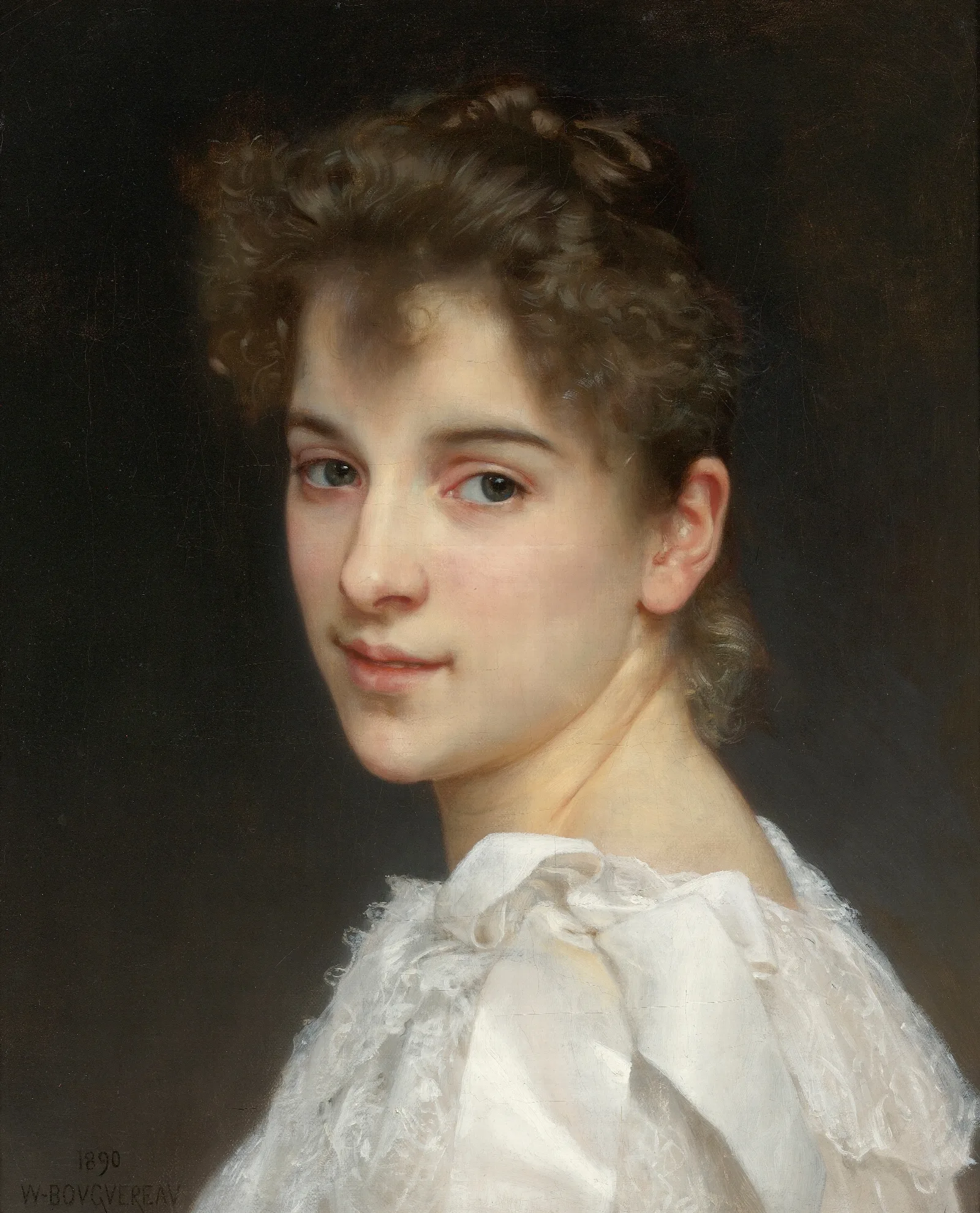 Portrait Of Gabrielle Cot Wall Art by William Bouguereau - Canvas Print