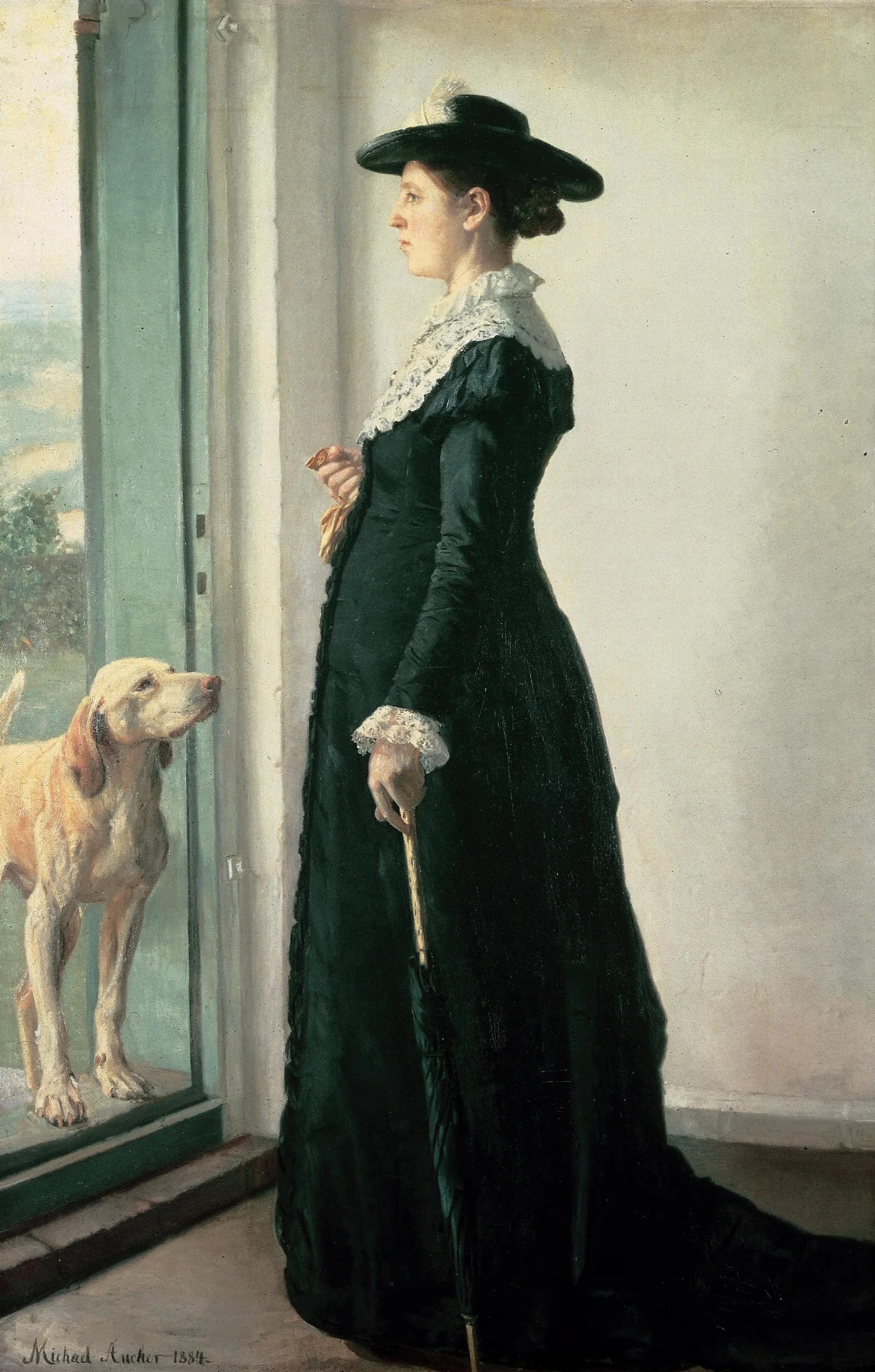 Portrait Of My Wife Wall Art by Michael Ancher - Canvas Print
