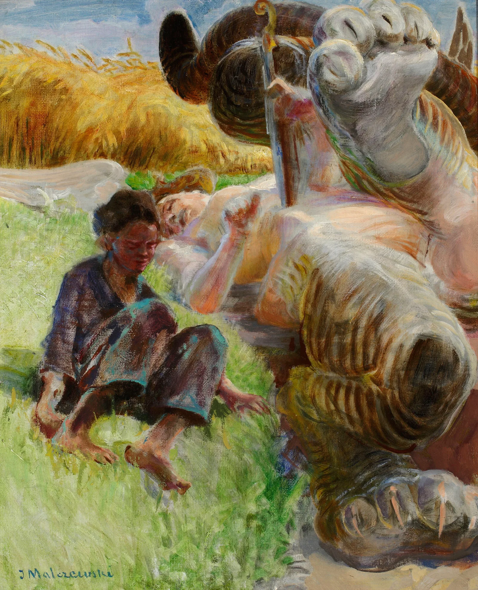 Shepherd Boy And A Harpy Wall Art by Jacek Malczewski - Canvas Print