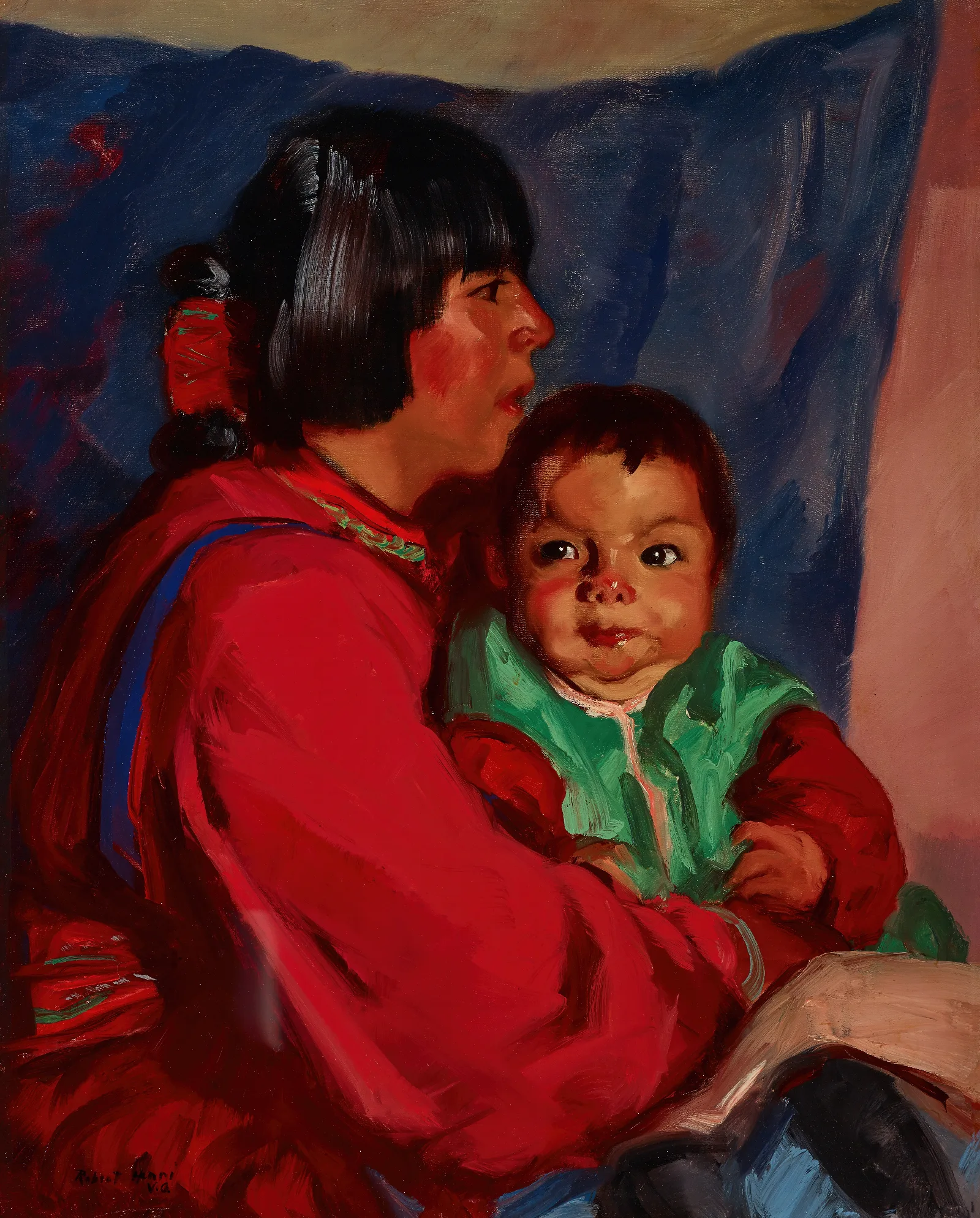 Maria And Baby Wall Art by Robert Henri - Canvas Print