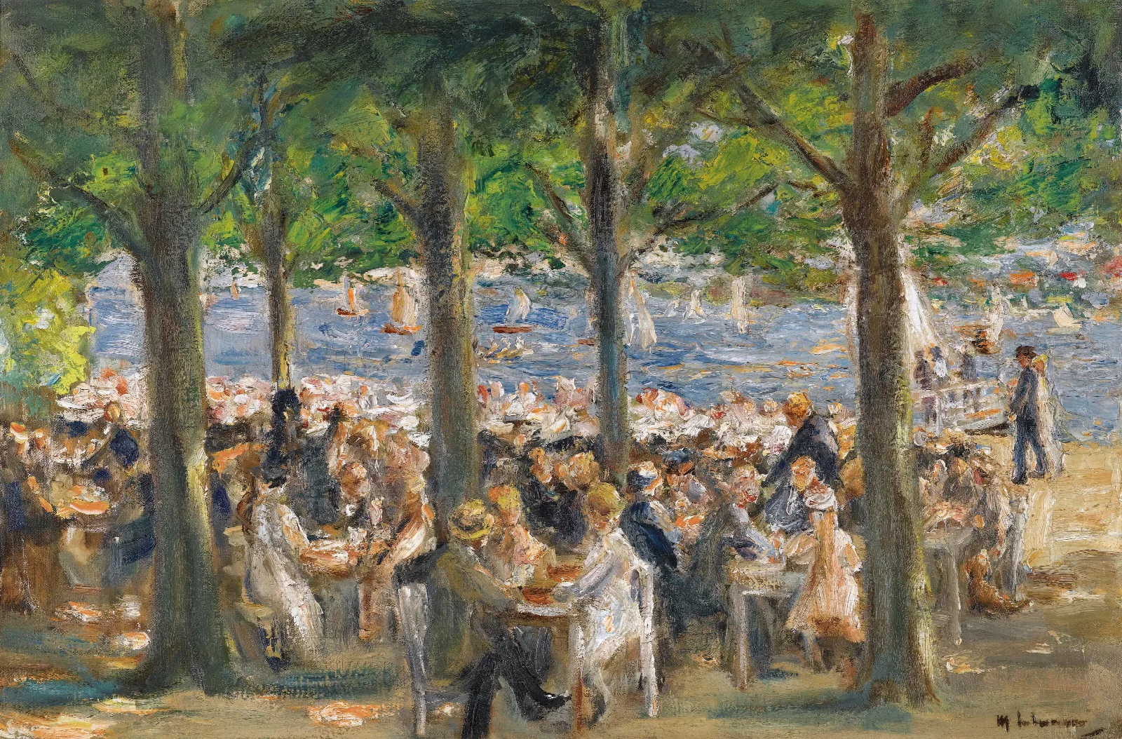 Gartenlokal An Der Havel Unter Baumen Beer Garden Near The Havel Under Trees Wall Art by Max Liebermann - Canvas Print