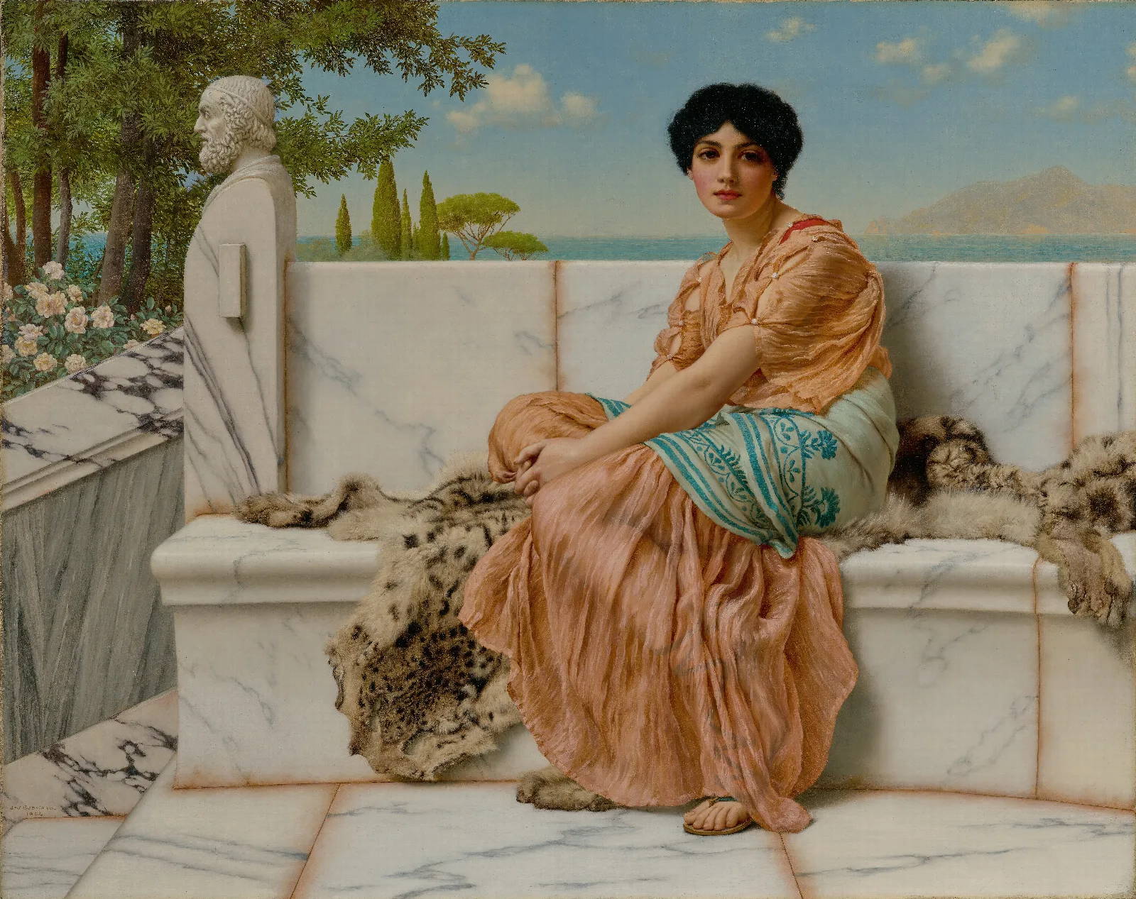 Reverie 2 Wall Art by John William Godward - Canvas Print