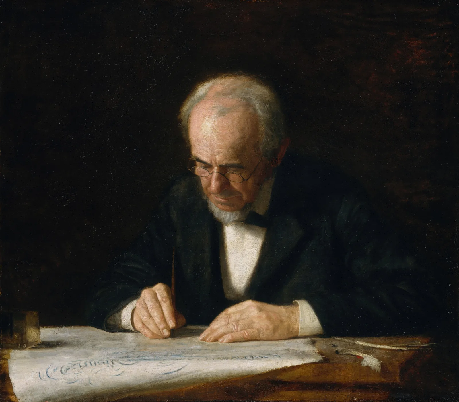 The Writing Master Wall Art by Thomas Eakins - Canvas Print