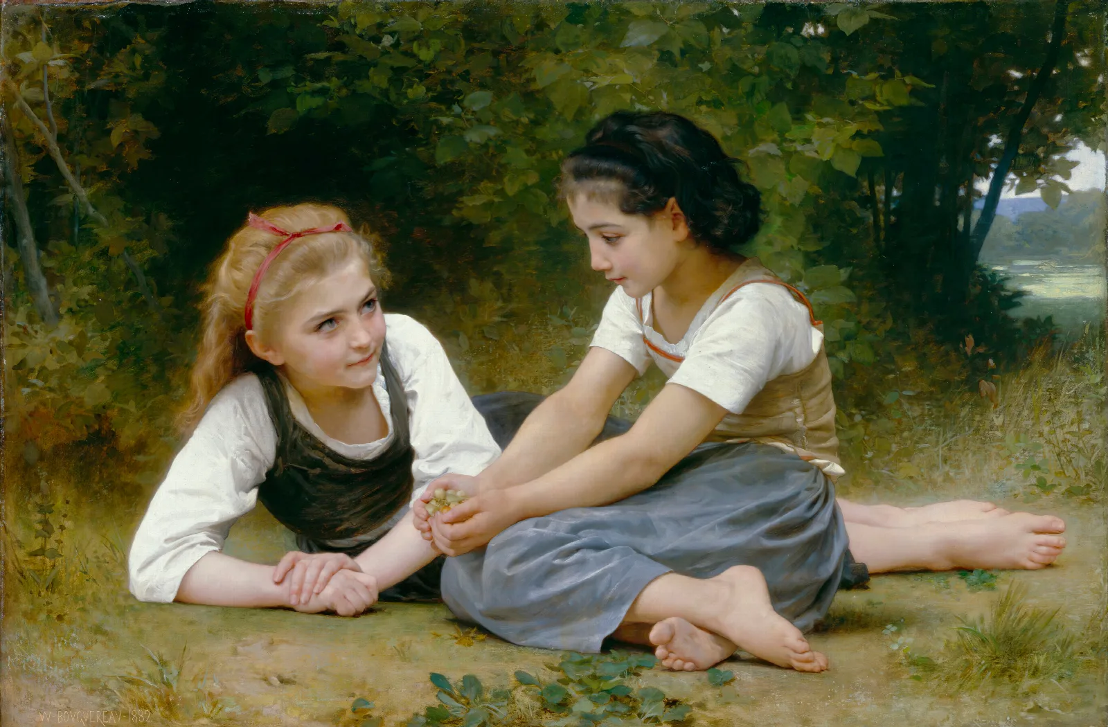 The Nut Gatherers Wall Art by William Bouguereau - Canvas Print
