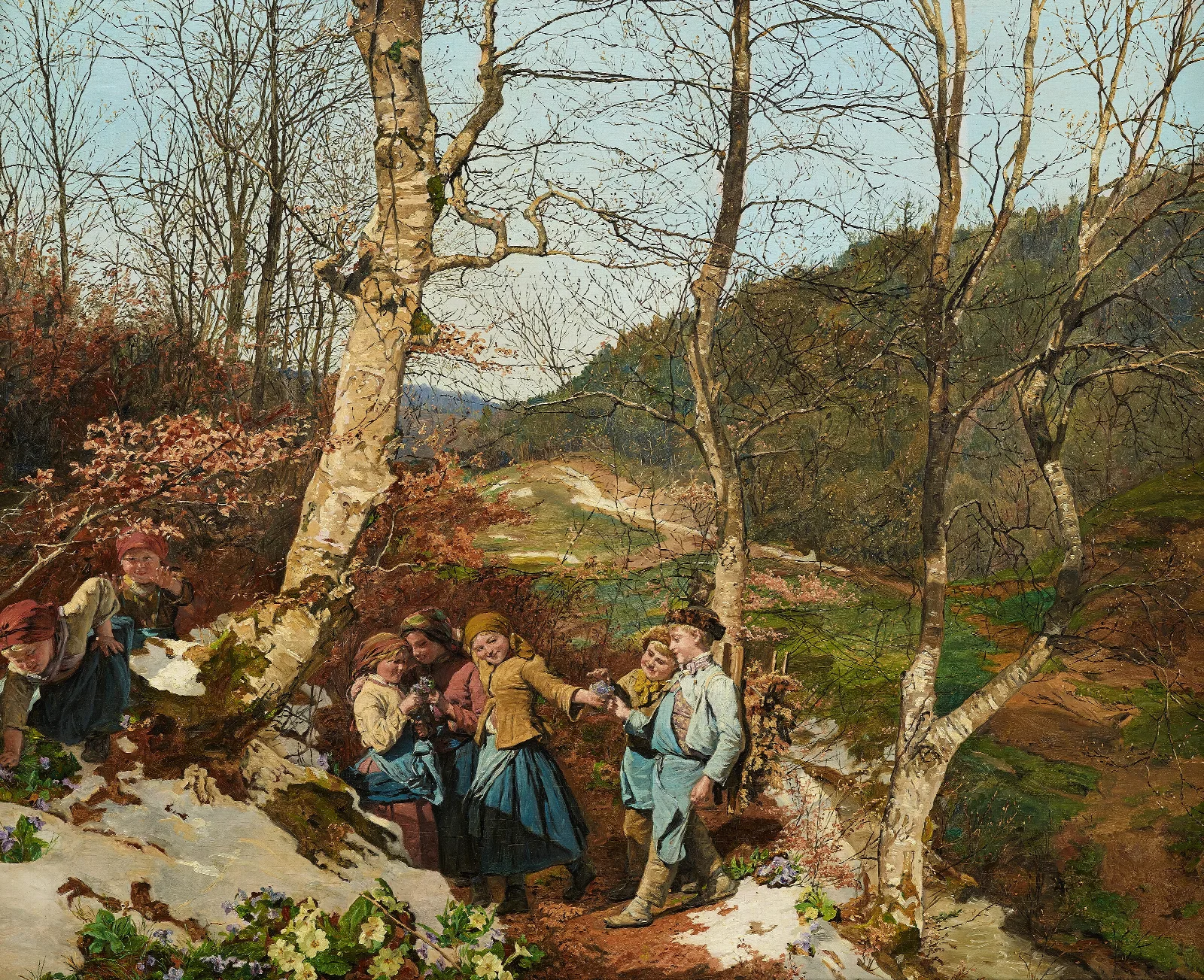 Early Spring In The Vienna Woods Wall Art by Ferdinand Georg Waldmüller - Canvas Print