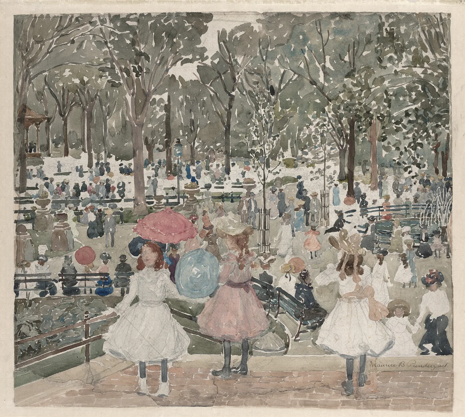 The Mall Central Park Wall Art by Maurice Prendergast - Canvas Print