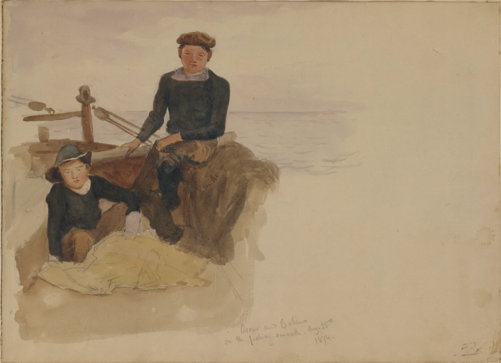 Oscar And Bobino On The Fishing Smack Wall Art by John Singer Sargent - Canvas Print