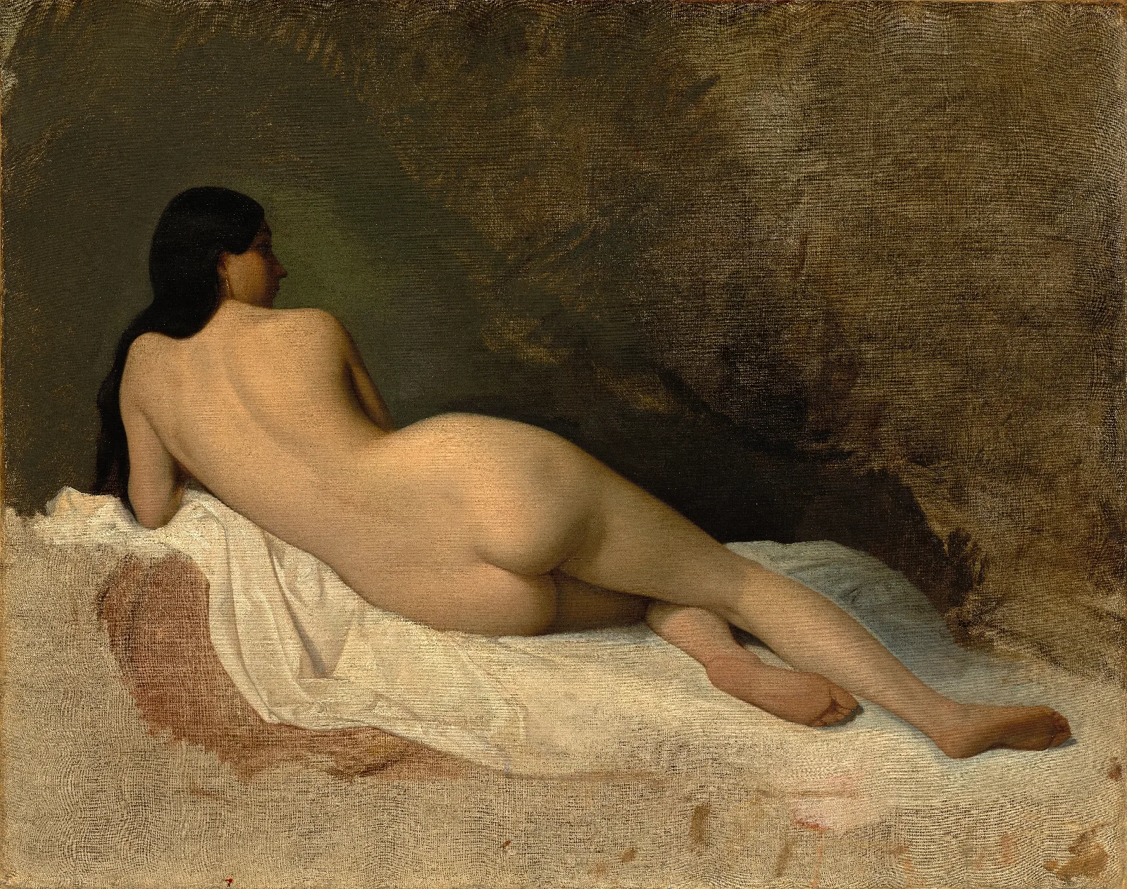 Study Of A Reclining Nude Wall Art by Isidore Pils - Canvas Print