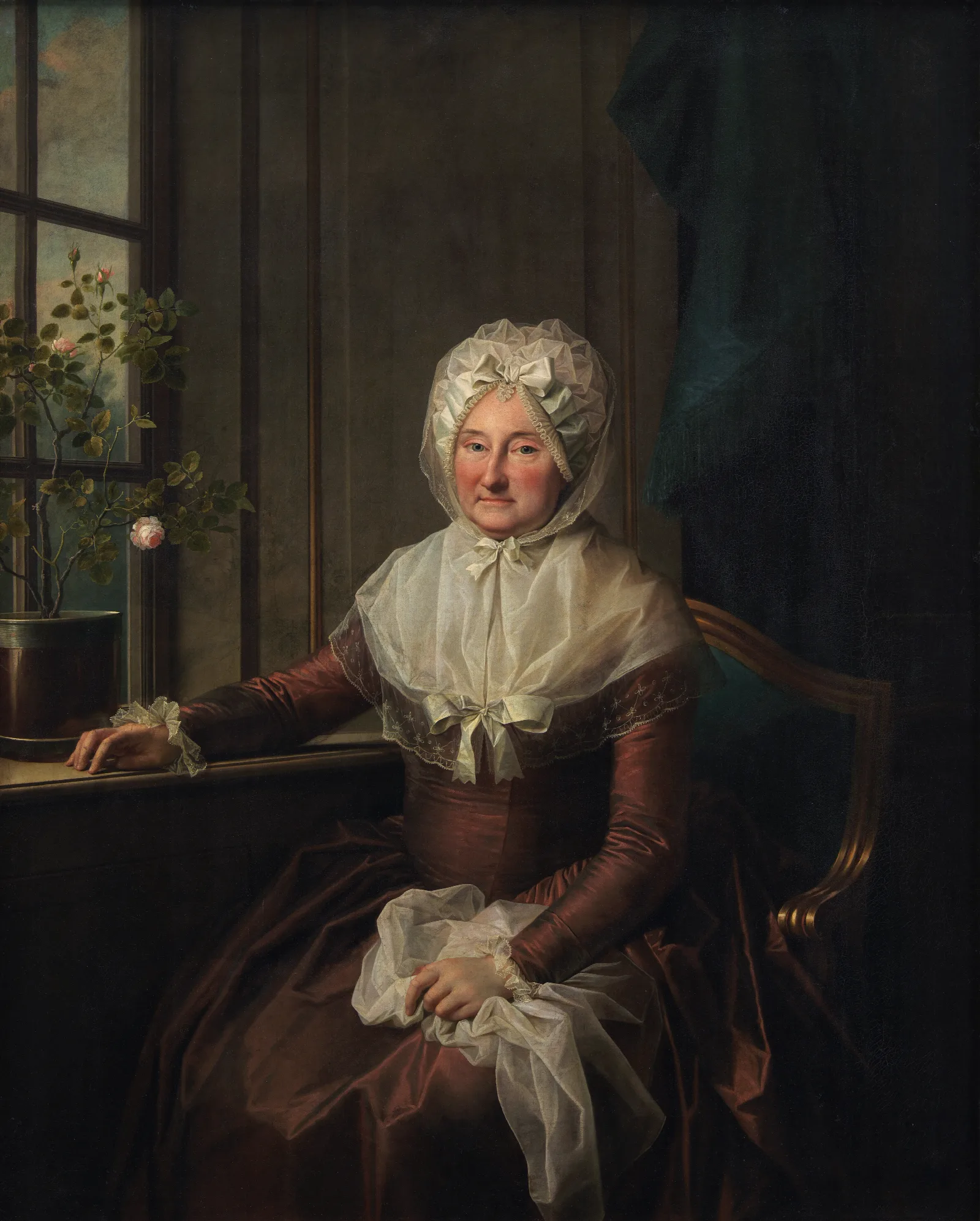 Countess Anna Joachima Danneskiold Laurvigen Nee Ahlefeldt Wall Art by Jens Juel - Canvas Print