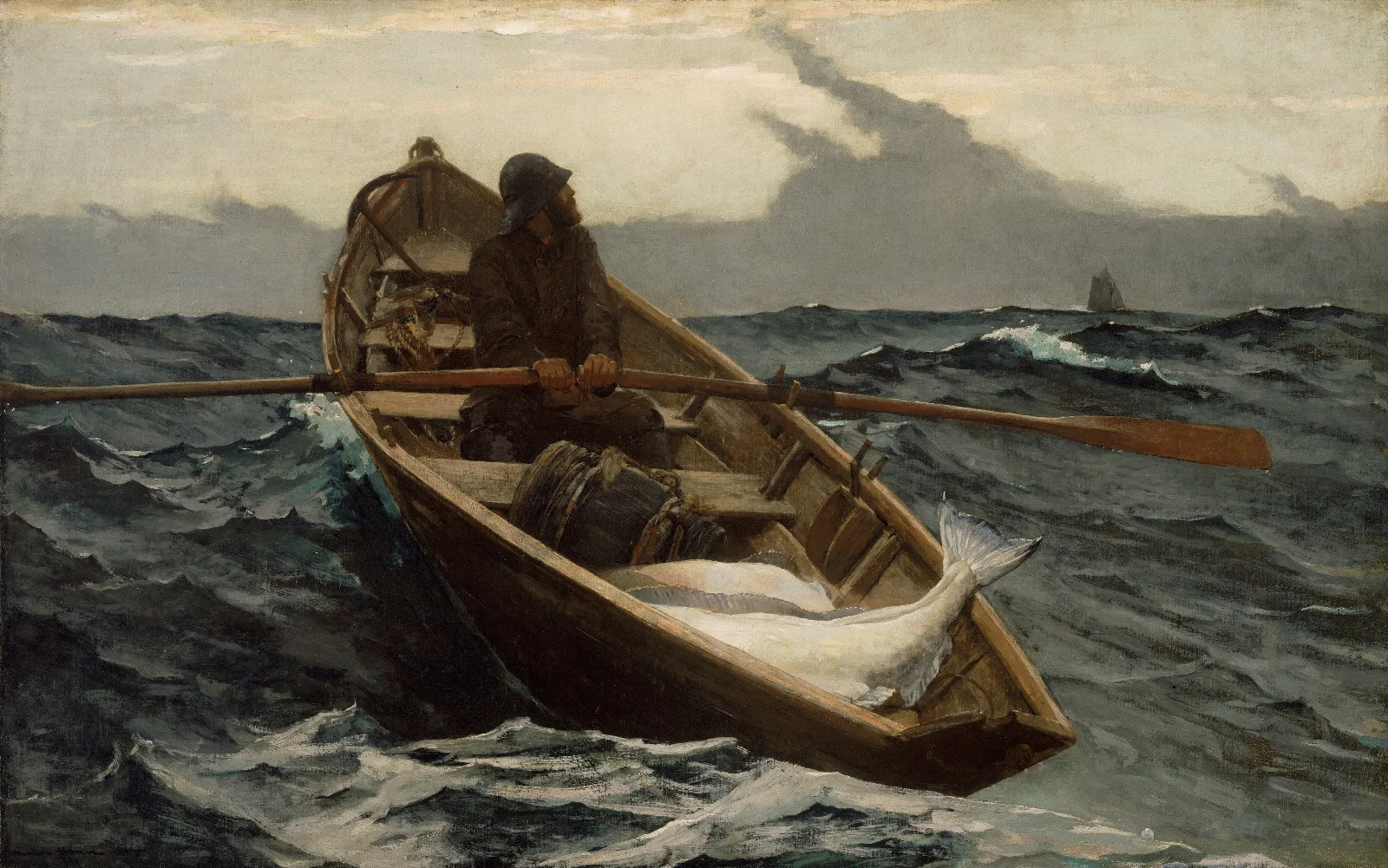 The Fog Warning Wall Art by Winslow Homer - Canvas Print