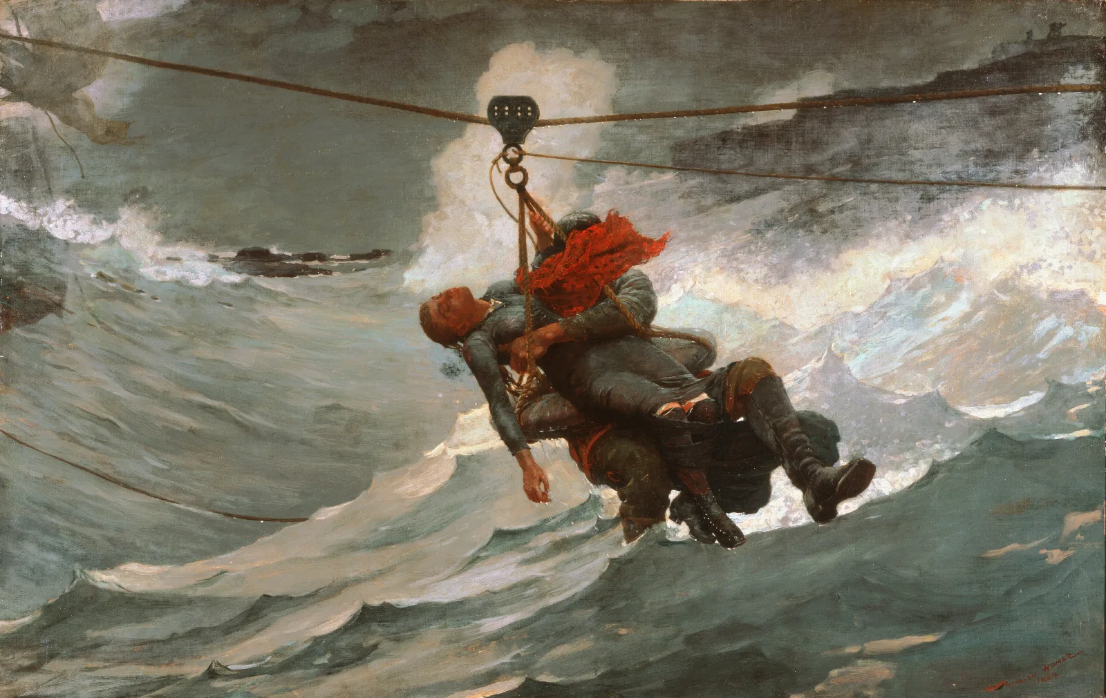 The Life Line Wall Art by Winslow Homer - Canvas Print