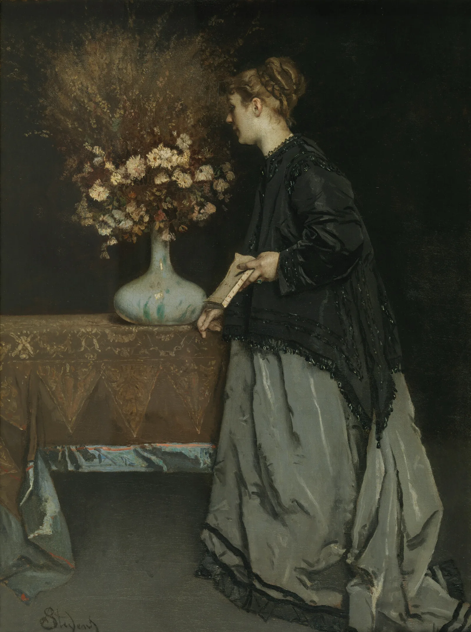 Autumn Flowers Wall Art by Alfred Stevens - Canvas Print