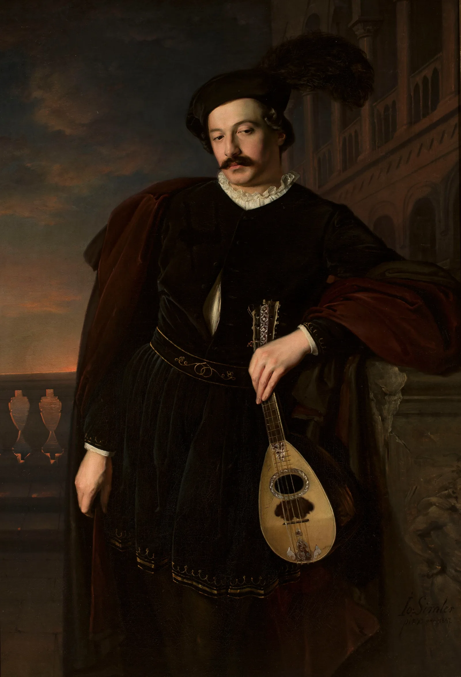 Portrait Of Wilhelm Troszel Wall Art by Józef Simmler - Canvas Print