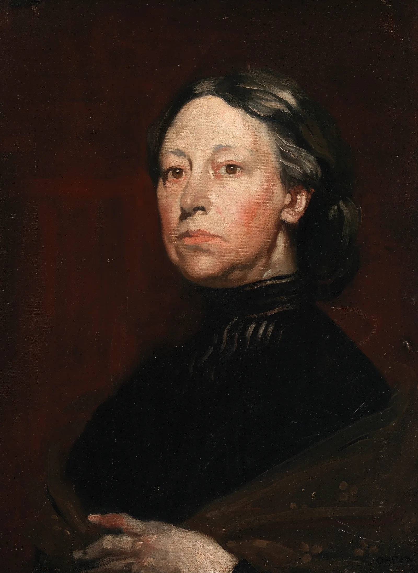 Portrait Of Augusta Gregory 1852 1932 Dramatist And Folklorist Wall Art by William Orpen - Canvas Print