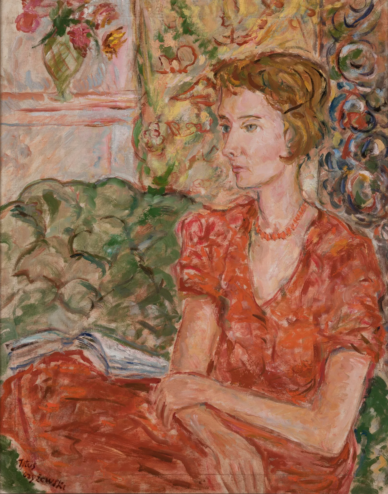 Portrait Of Magdalena Potworowska Wall Art by Tytus Czyżewski - Canvas Print