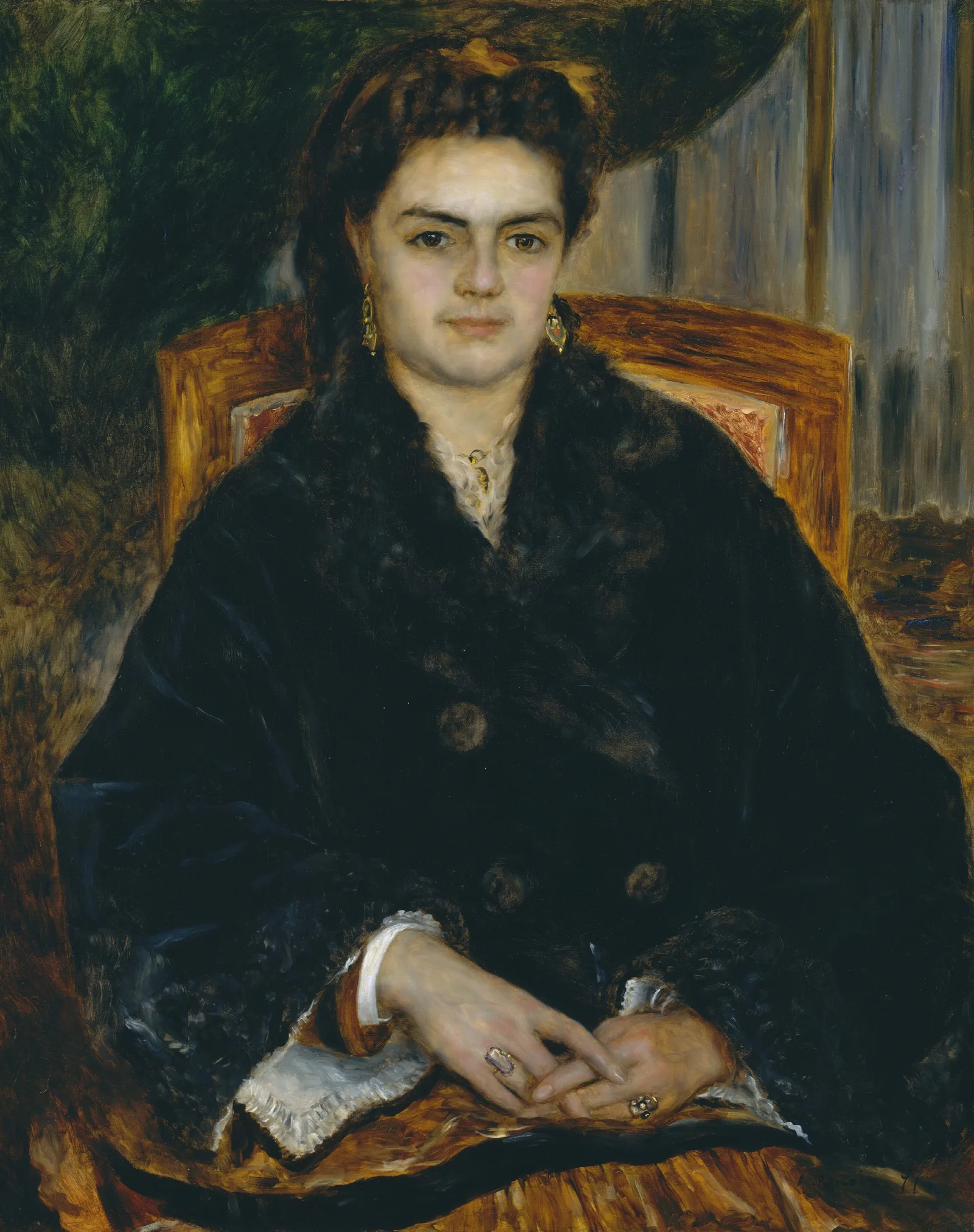 Madame Edouard Bernier Marie Octavie Stephanie Laurens 1838 1920 Wall Art by Pierre-Auguste Renoir - Canvas Print