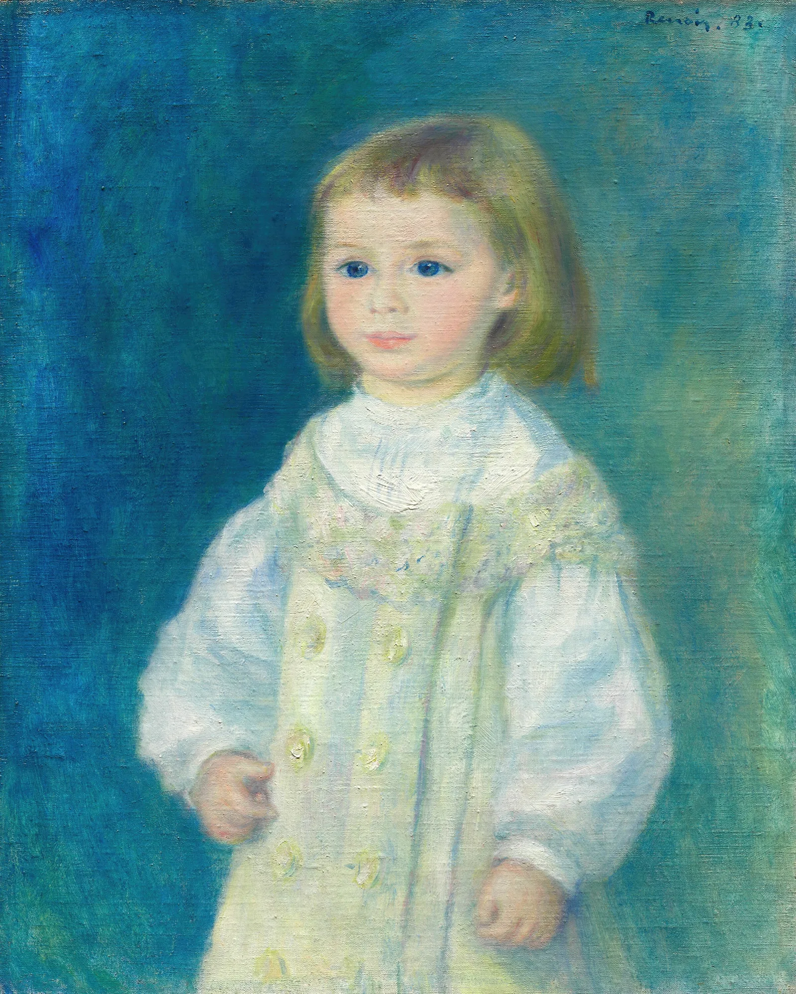 Lucie Berard Child In White Wall Art by Pierre-Auguste Renoir - Canvas Print