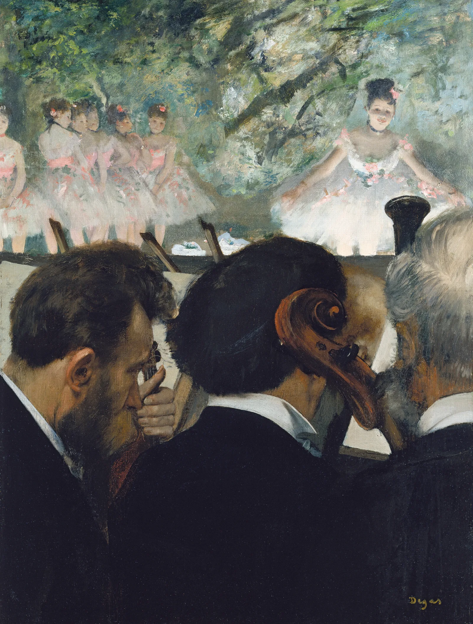Orchestra Musicians Wall Art by Edgar Degas - Canvas Print