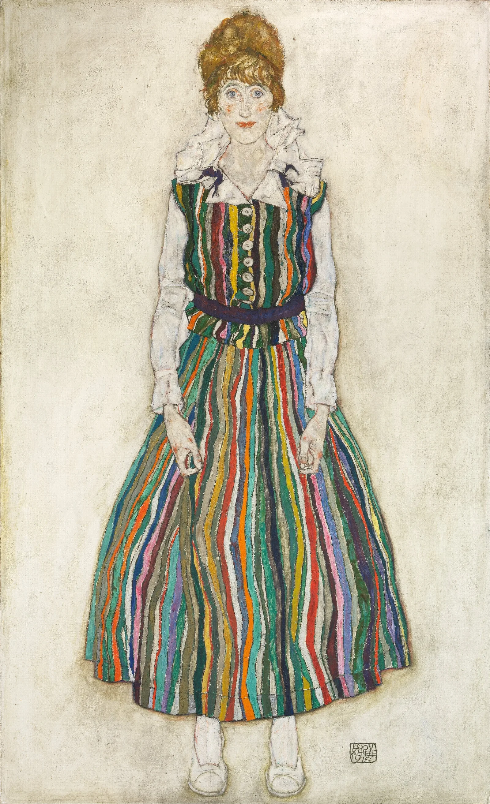 Portrait Of Edith The Artists Wife Wall Art by Egon Schiele - Canvas Print